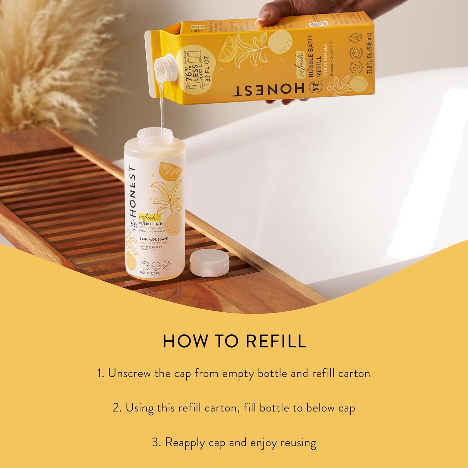 The Honest Company Foaming Bubble Bath & Baby Wash, Tear-Free, Hypoallergenic, Natural Formula, Lavender Calm Scent, 12 fl oz Halalzen