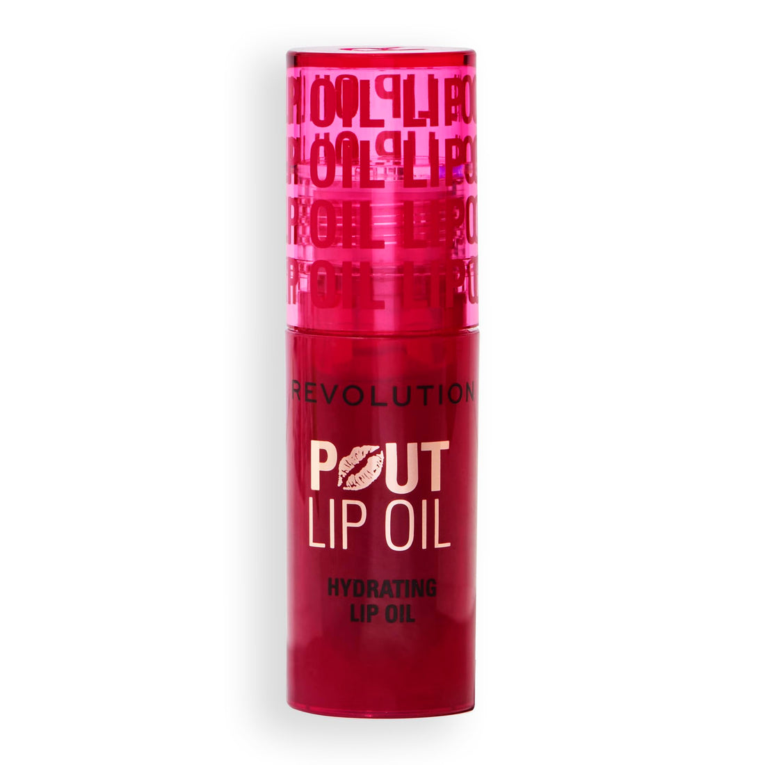 Revolution, Pout Lip Oil, Nourishing Tinted Lip Oil, High Shine, Non-Sticky Finish, Vegan & Cruelty-Free, Glam Pink Shimmer, 4ml