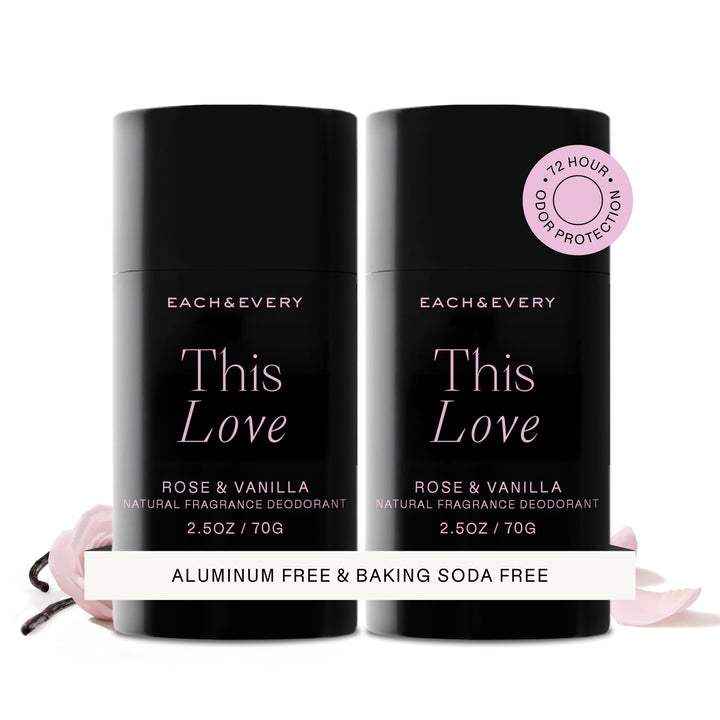 Each & Every Aluminum Free Deodorant for Women & Men, Lavender & Lemon - All Natural Deodorant for Sensitive Skin, EWG Verified - Clean, Baking Soda-Free, Plant-Based Fragrance - 2.5oz, 2 Pack