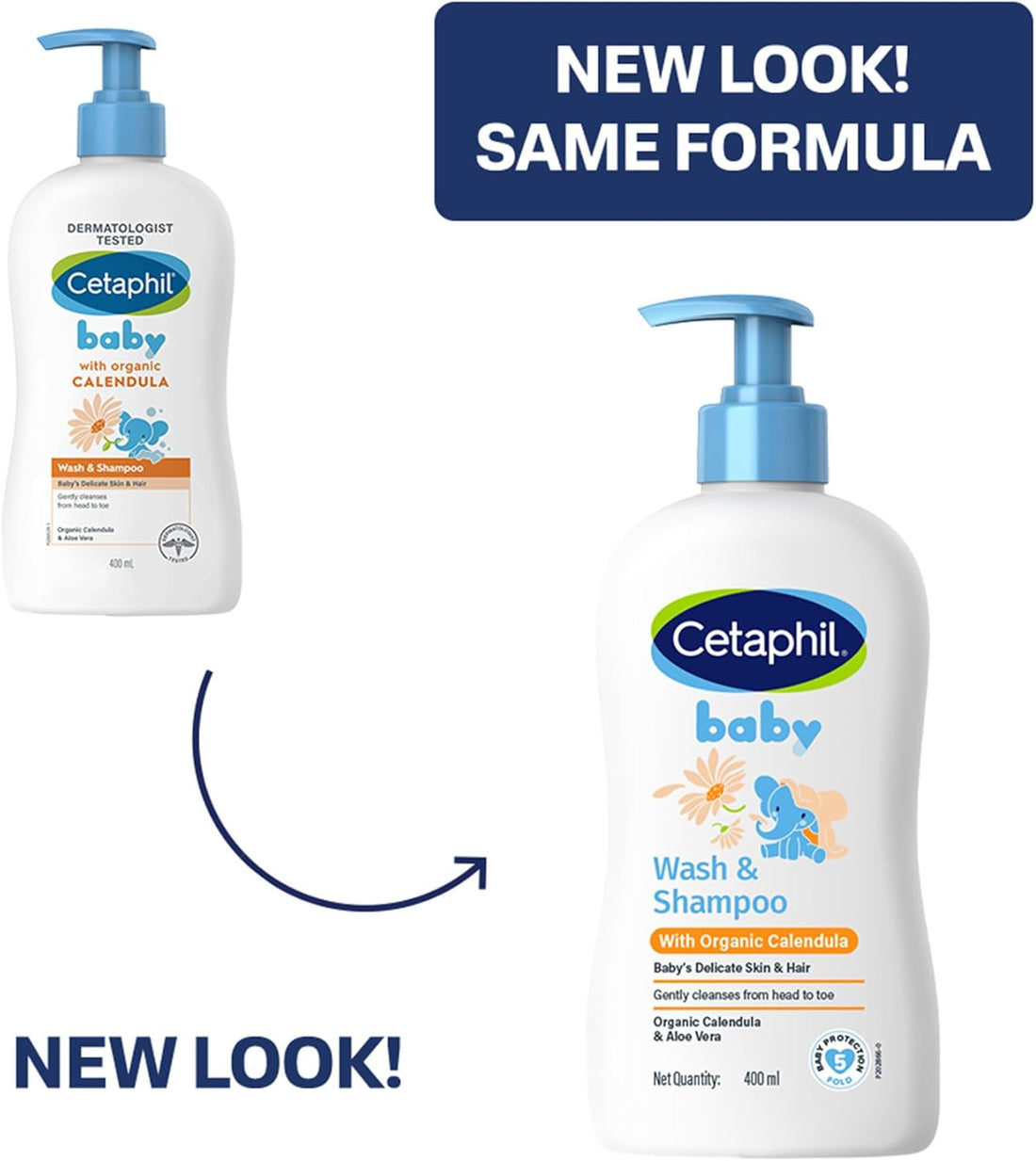 Cetaphil Baby Wash & Shampoo with Organic Calendula, 13.5 Fl. Oz