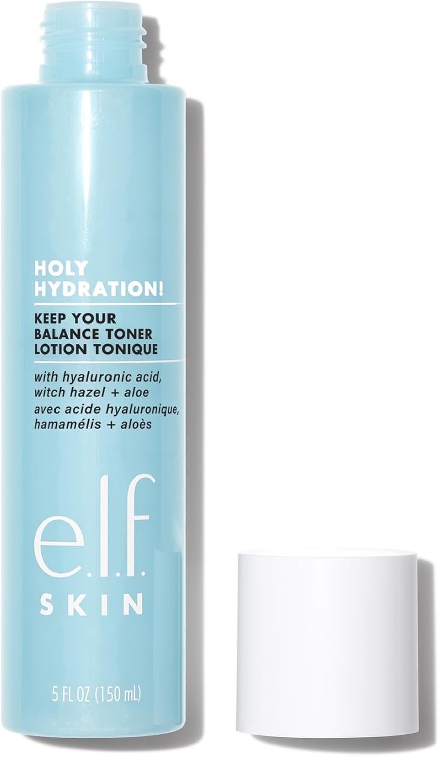e.l.f. SKIN Keep Your Balance Toner, Gentle, Refreshing, Anti-Inflammatory, Removes Makeup & Impurities, Hydrates, Cleanses, Soothes, Infused with Hyaluronic Acid, Witch Hazel and Aloe