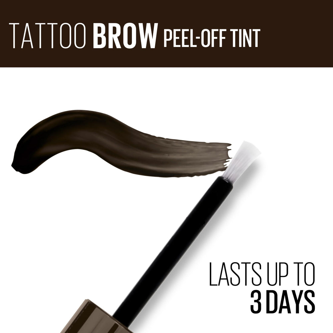 Maybelline New York Tattoo Brow Peel Off Eyebrow Gel Tint, Semi-Permanent Colour, Waterproof, Lasts up to 3 Days, Colour: Dark Brown