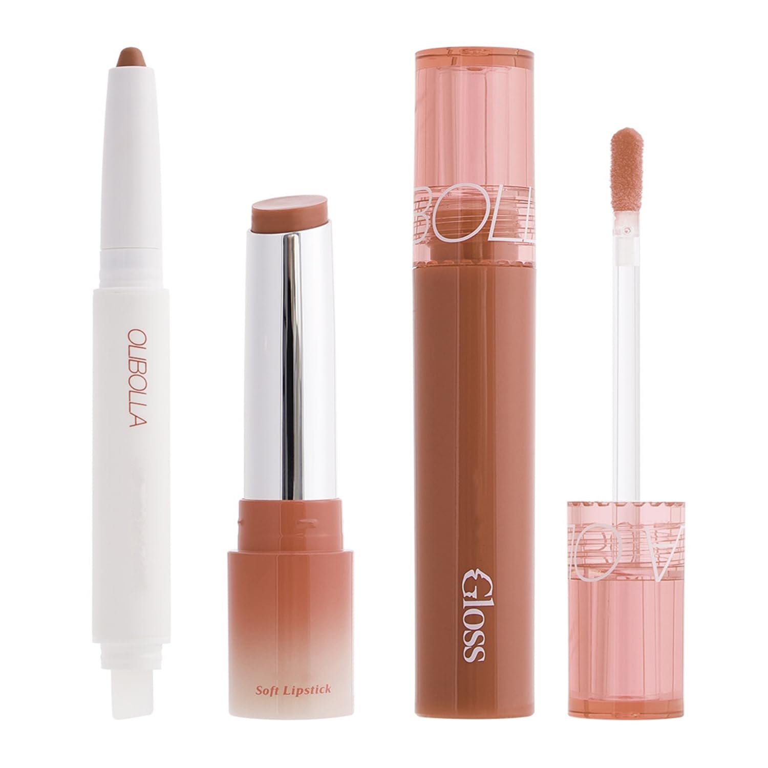 3PCS Matte Liquid Lipstick Lip Gloss & Liner Set - All-IN-One Lip Kit, Velvety Nude Color, Waterproof Make Up Set (# 03) Halalzen