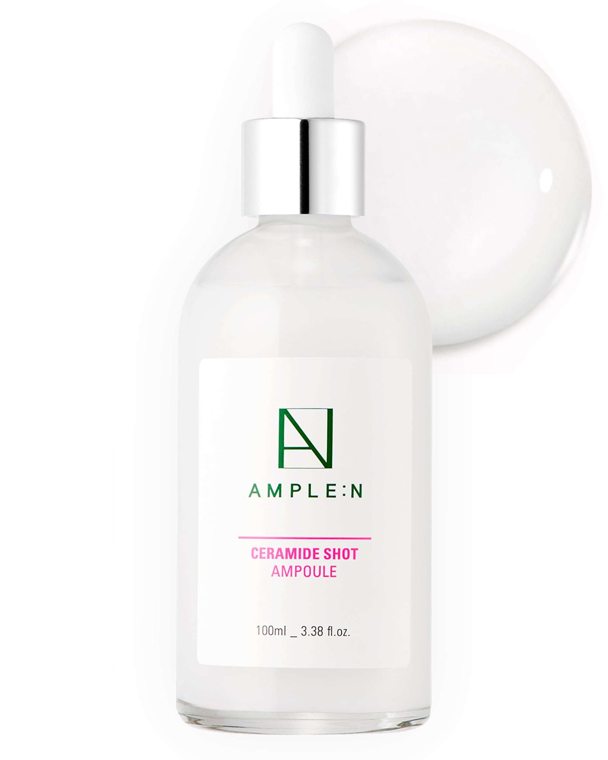 CORÉANA AMPLE:N Ceramide Shot Ampoule 3.38 fl. oz. (100ml) - Highly Concentrated Ultimate Hydrating Facial Serum for Dry and Rough Skin, Moisture-Locking, Reduced Wrinkles
