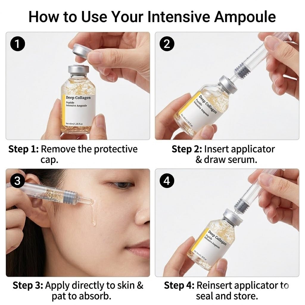 Silk Peptide Intensive Lifting Ampoule | Anti-Aging Serum for Face with Collagen & Peptide Complex | Skin Tightening & Firming for Women | Korean Skincare | Facial Hydration & Brightening | 40ml