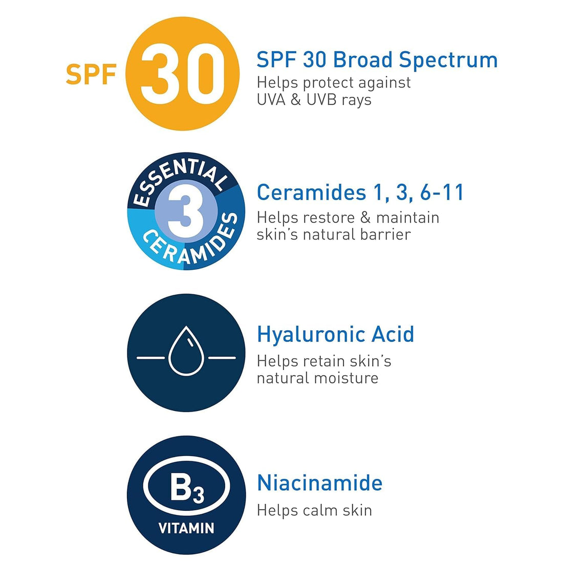 CeraVe AM Facial Moisturizing Lotion with SPF 30, Oil-Free Face Moisturizer with SPF, Formulated with Hyaluronic Acid, Niacinamide & Ceramides, Non-Comedogenic, Broad Spectrum Sunscreen, 3 Ounce Halalzen