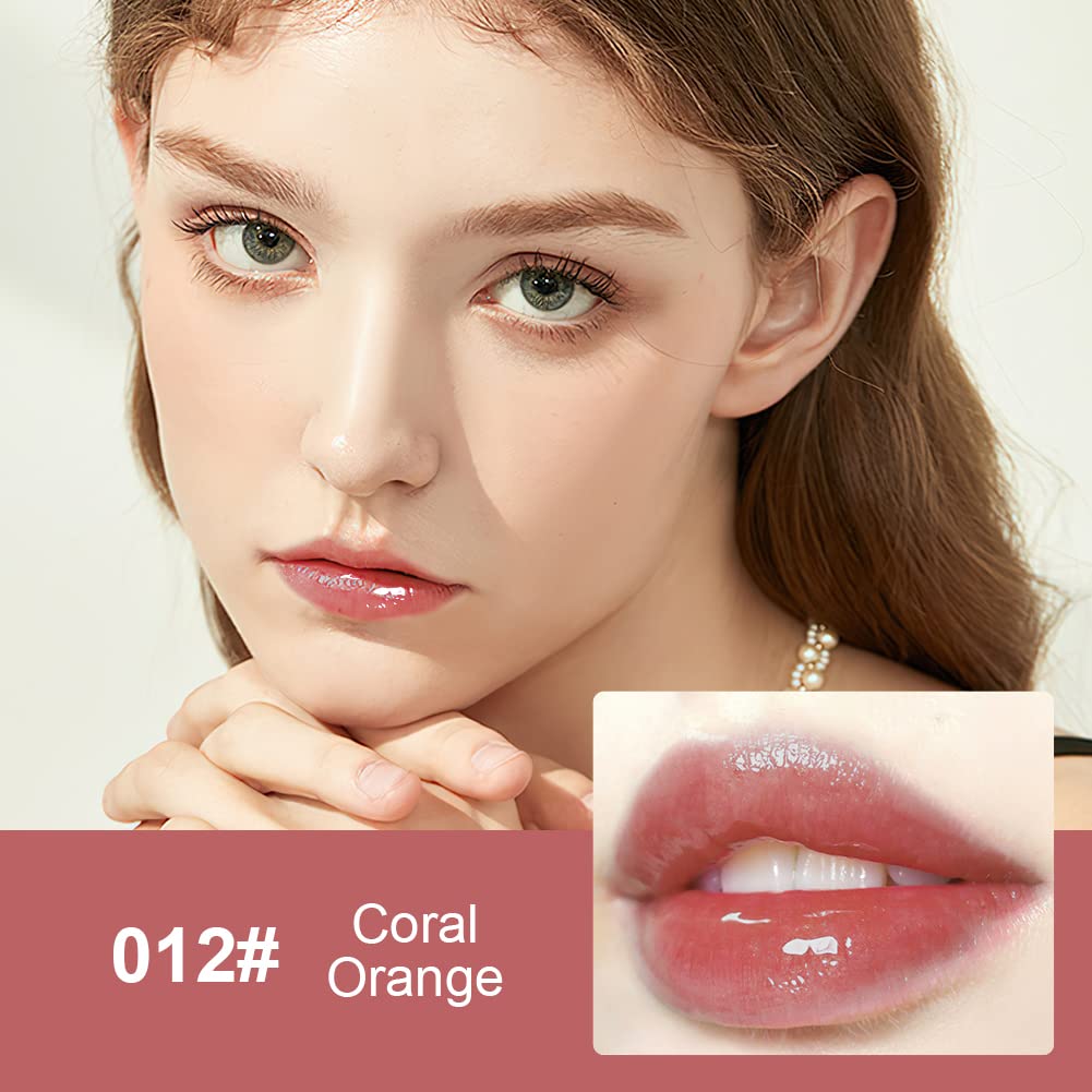 AOOWU Plumping Lip Oil Tinted, Moisturizing Long Lasting Nourishing Lip, Hydrating Gloss Tint Lipstick for Women, Glitter Shine Liquid Lipstick, Glaze Makeup Cosmetic, 015 - Cherry red, Pack of 1