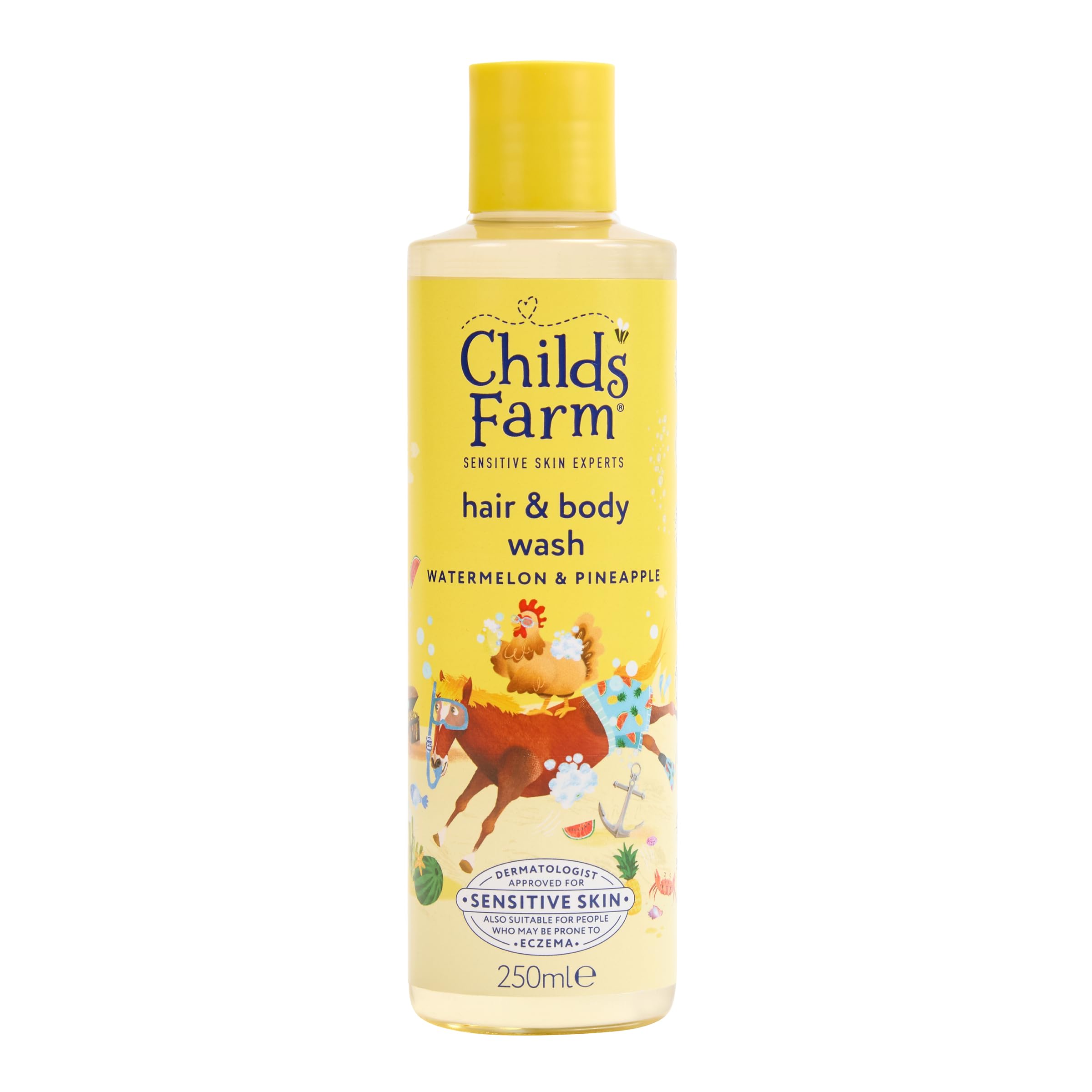 Childs Farm Kids 3 in 1 Swim, Strawberry & Mint - Body Wash, Shampoo & Conditioner | Tear-free | Suitable for Dry, Sensitive Skin, 250ml
