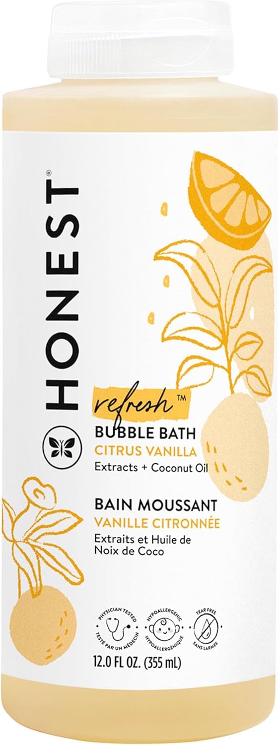 The Honest Company Foaming Bubble Bath & Baby Wash, Tear-Free, Hypoallergenic, Natural Formula, Lavender Calm Scent, 12 fl oz Halalzen
