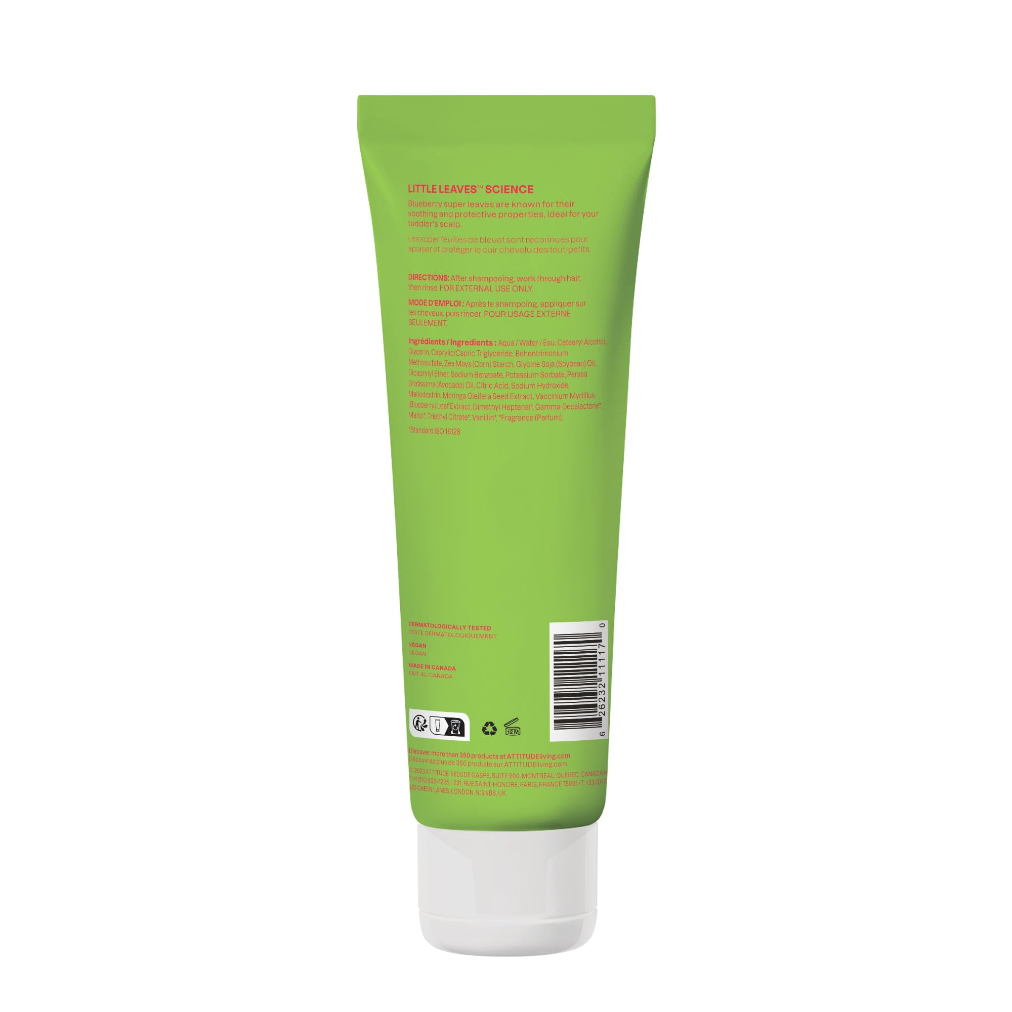 ATTITUDE Natural Conditioner for Kids, Hypoallergenic, Vegan, Plant- and Mineral-Based, Vegan and Cruelty-free, Vanilla and Pear, 8 Fl Oz (11115) Halalzen