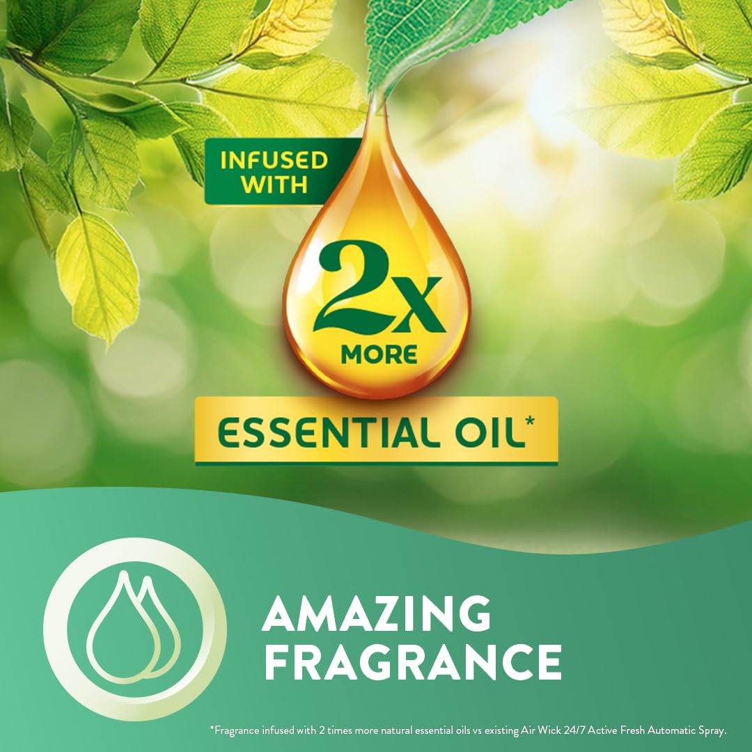 Air Wick Essential Mist Refills, Linen & White Orchid, Pack 6 x 20ml, Natural Essential Oils, Last up to 270 days, Air freshener