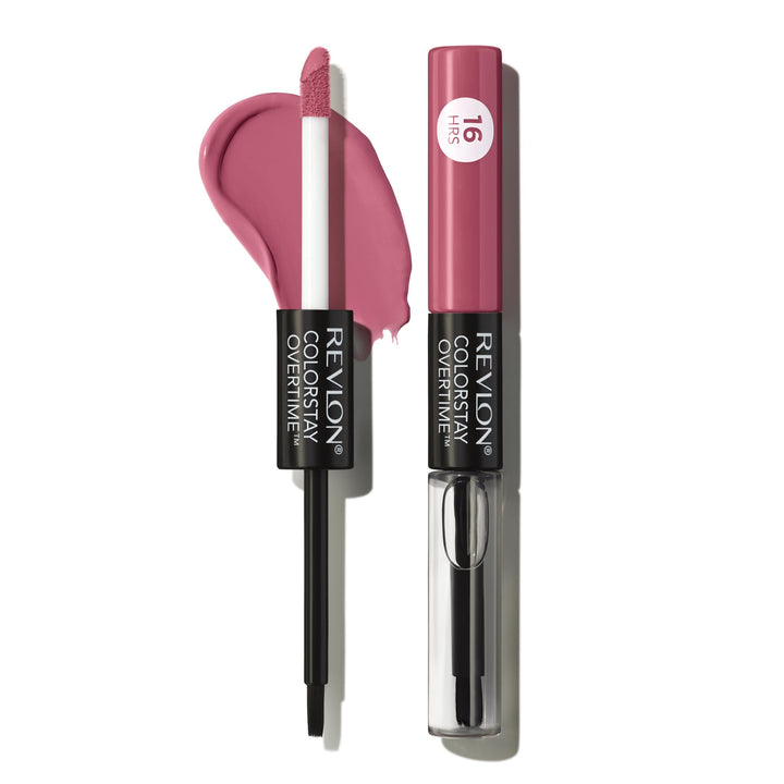 Revlon Liquid Lipstick with Clear Lip Gloss, ColorStay Overtime Lipcolor, Dual Ended with Vitamin E, 370 Everlasting Rum, 0.07 Fl Oz