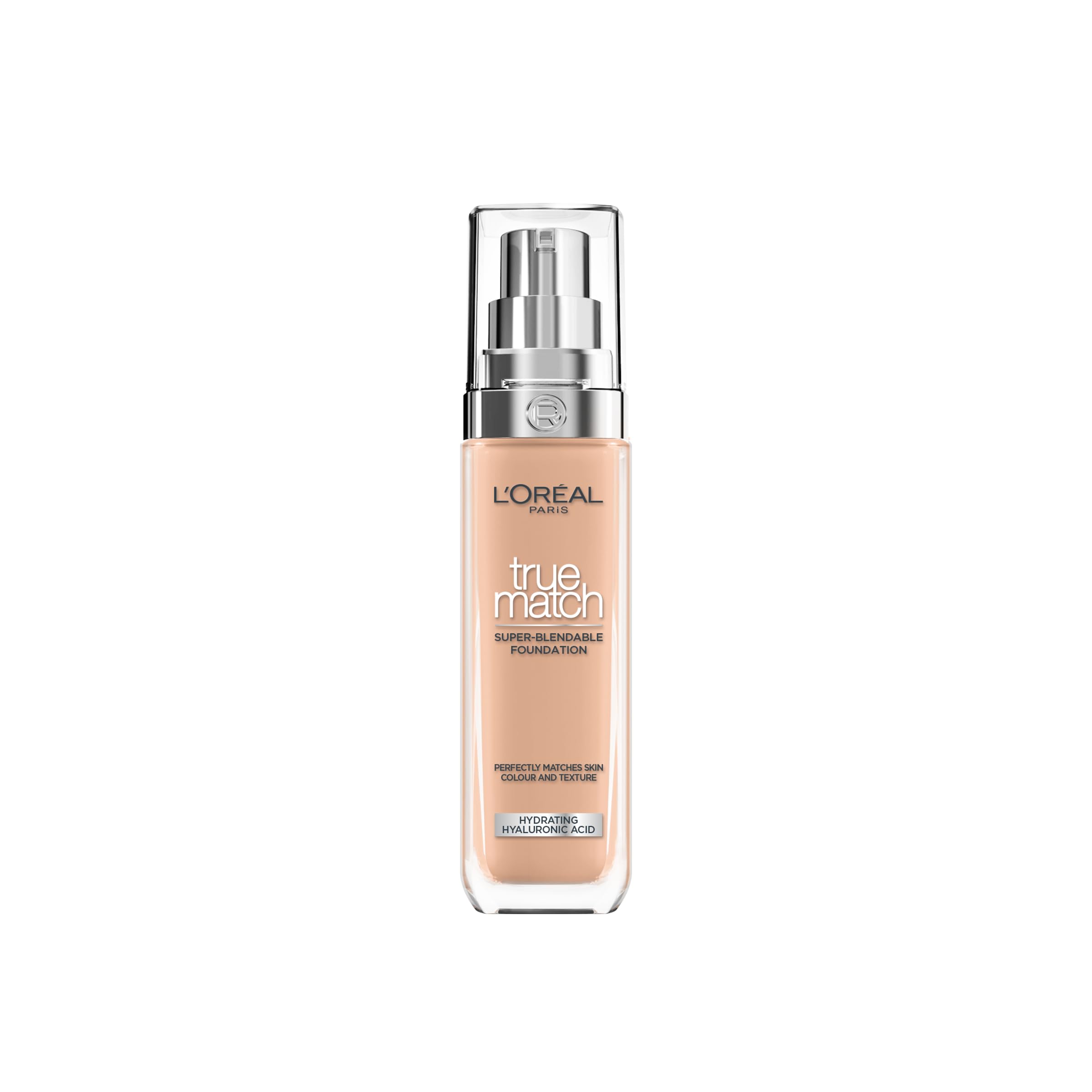L'Oréal Paris Foundation for Face, Skincare Infused with Hyaluronic Acid, True Match Hydrating Liquid Foundation for All Skin Tones, SPF 16, 1N Ivory, 30 ml Halalzen