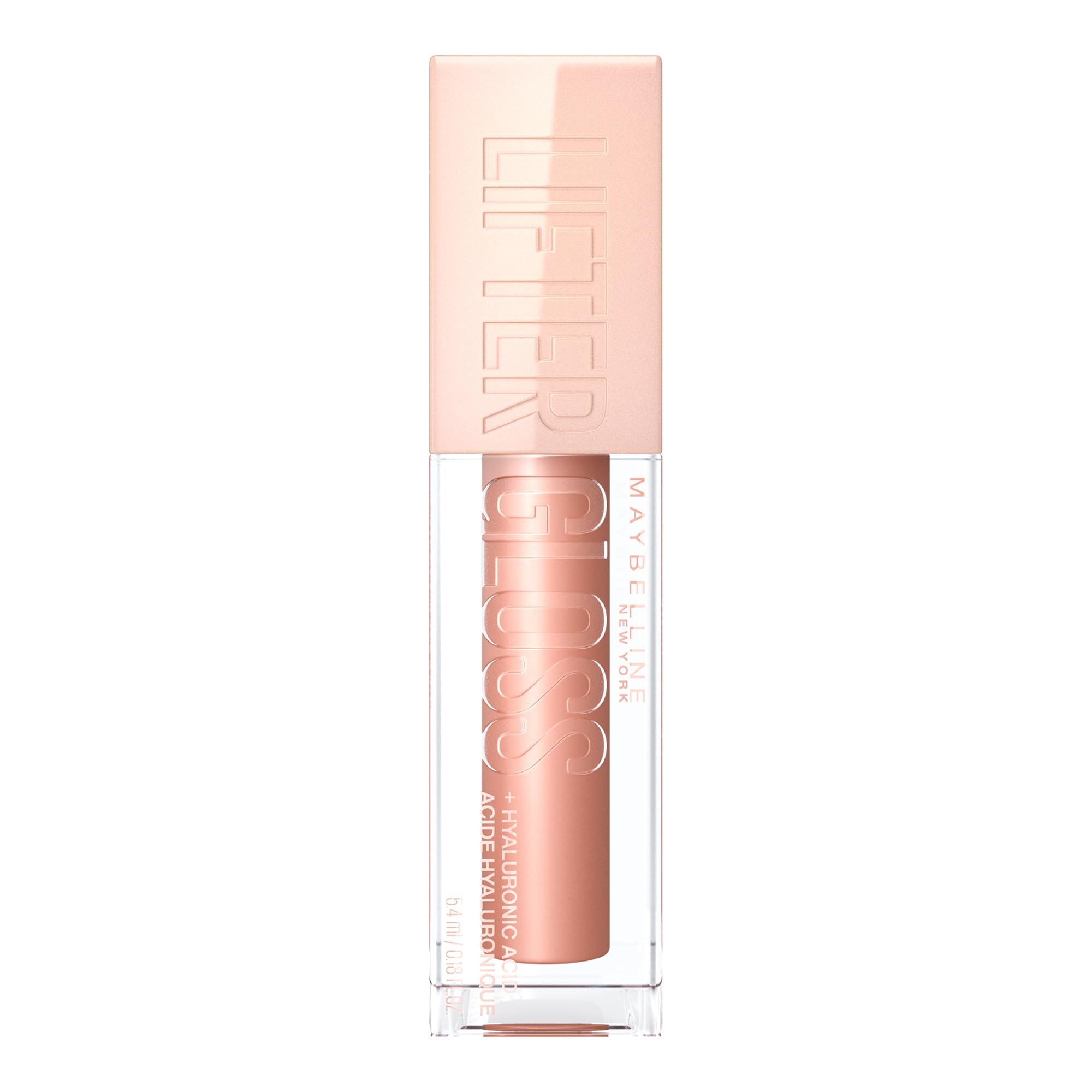 Maybelline Lifter Gloss, Hydrating Lip Gloss with Hyaluronic Acid, 002 Ice (Light Pink), Creates Fuller-Looking, Shiny, Moisturised and Plumped Lips. Non-sticky Halalzen