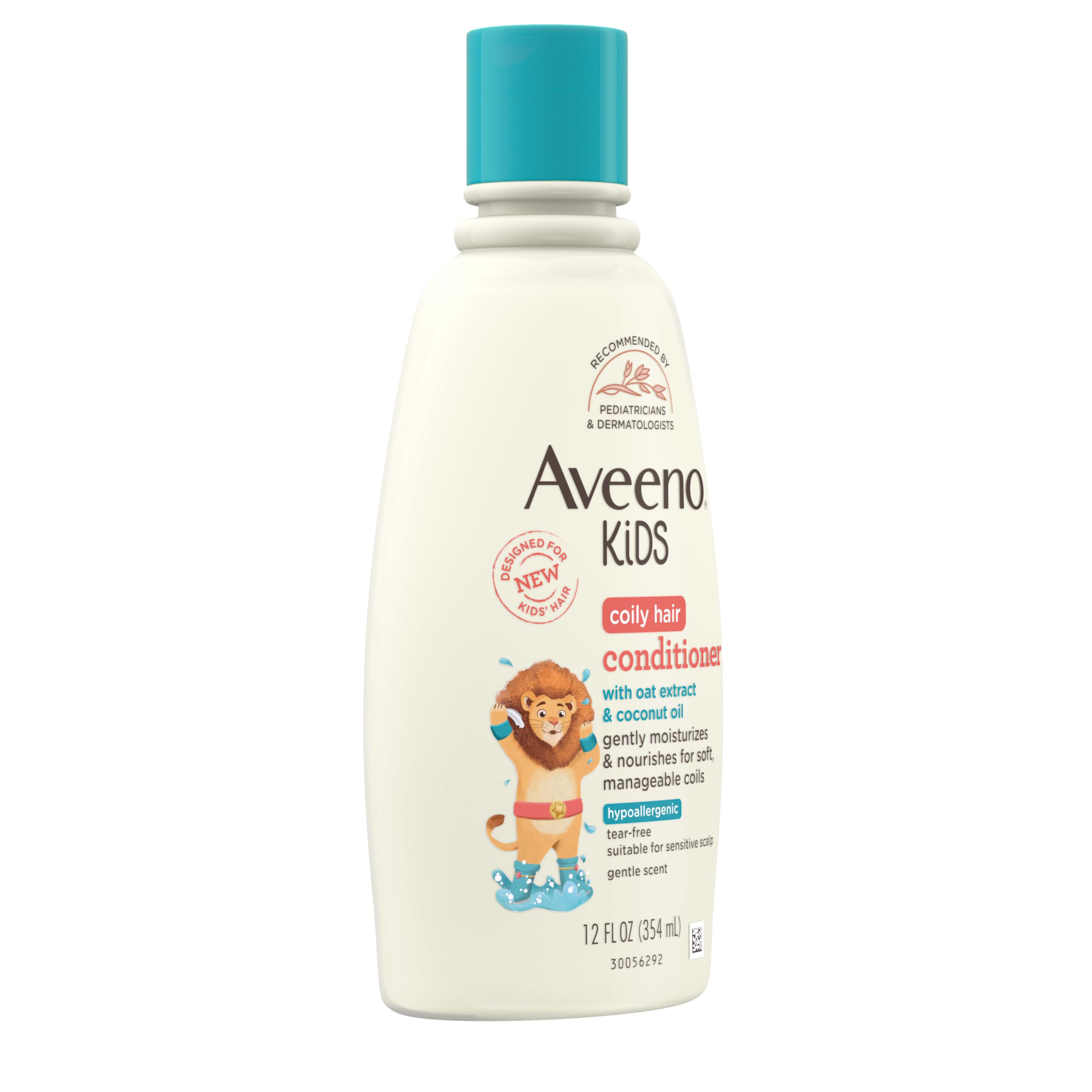 Aveeno Kids Coily Hair Conditioner with Oat Extract & Coconut Oil, Coily Hair Conditioner for Toddlers Detangles & Moisturizes Coils for Healthy-Looking Hair, Hypoallergenic, 12 fl. oz Halalzen
