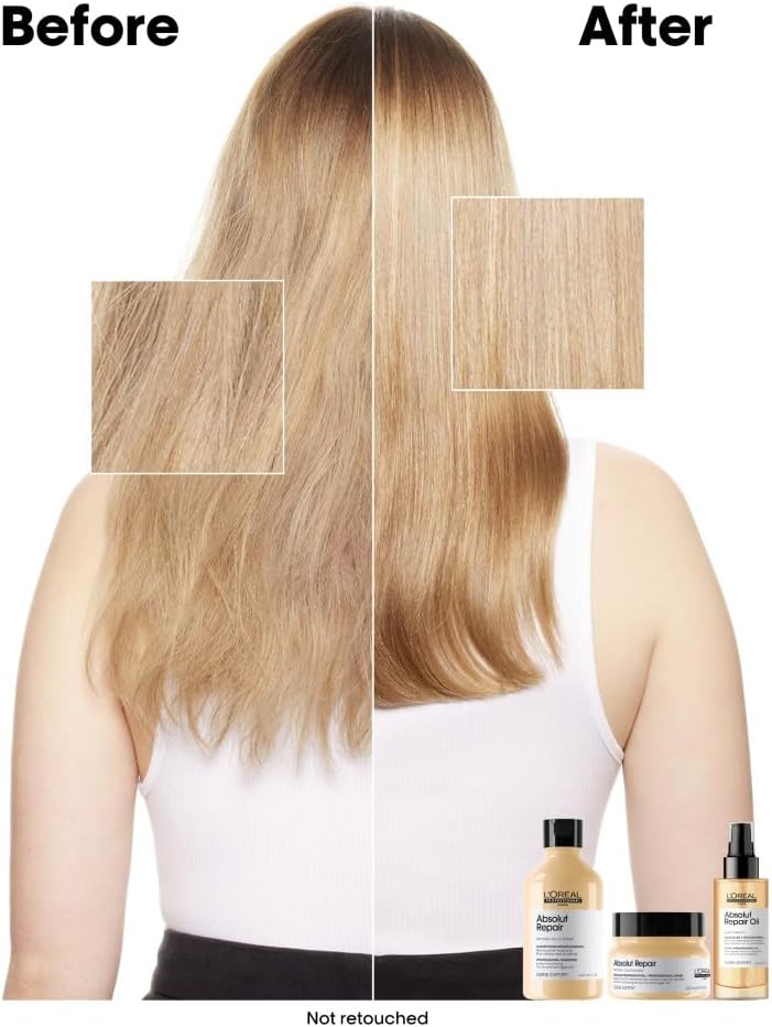 L’Oréal Professionnel Absolut Repair 10-in-1 Leave-in Oil, With Protein And Gold Quinoa for Dry And Damaged Hair, Serie Expert, 90 ml