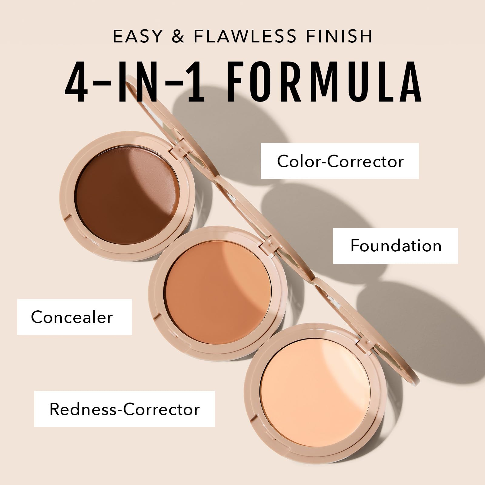 No Makeup Makeup Foundation, Weightless Cream-Balm Formula Conceals, Corrects and Camouflages with Skin-Tone Adaptive Flexshade Technology, Buildable, Long-Lasting, Cruelty-Free, Vegan, Golden Tan