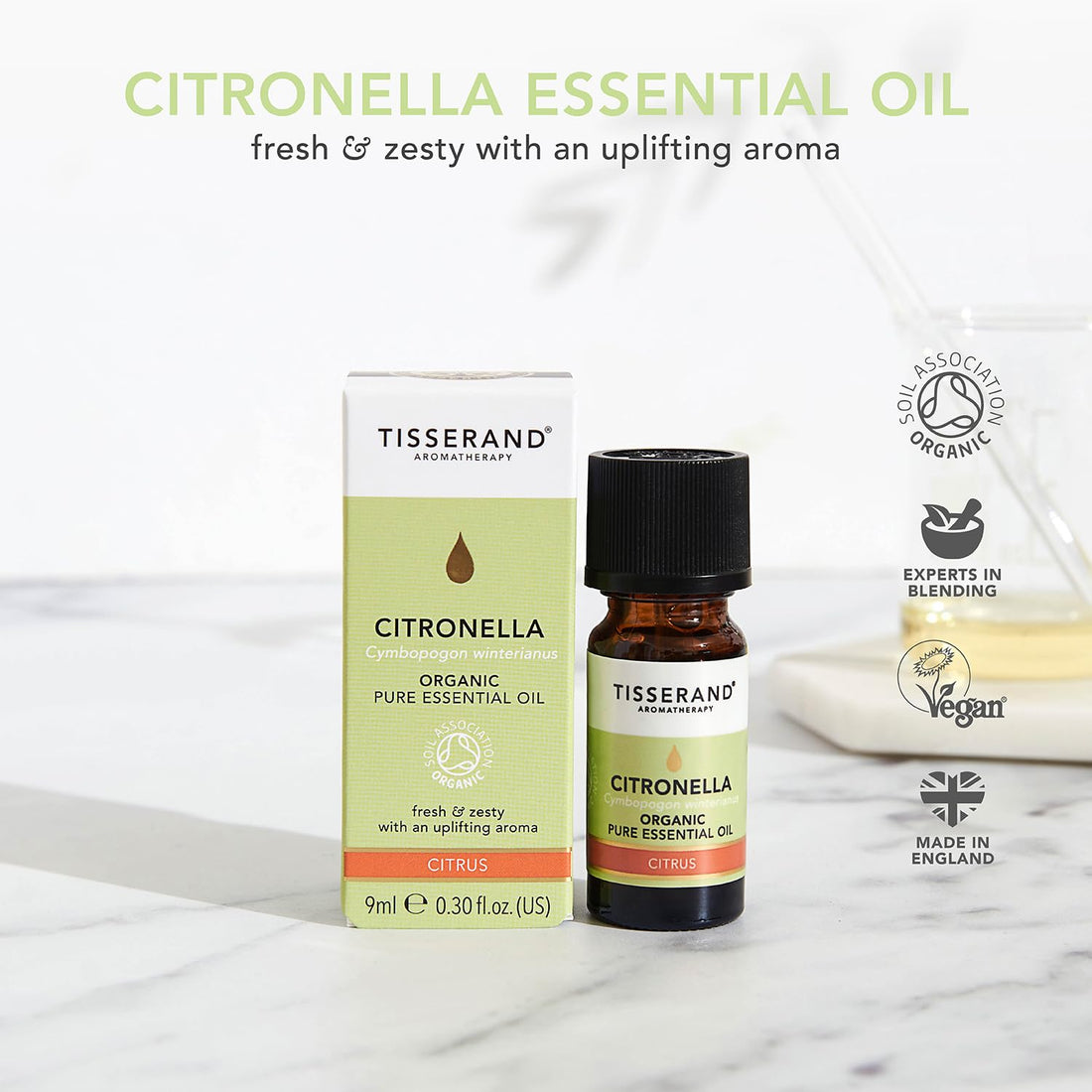 Tisserand Aromatherapy,Lavender - Organic Essential Oil,Massage Oil, Aromatherapy Oil, Skin Oil, Oil for Diffuser,100% Pure Essential Oil - 9ml