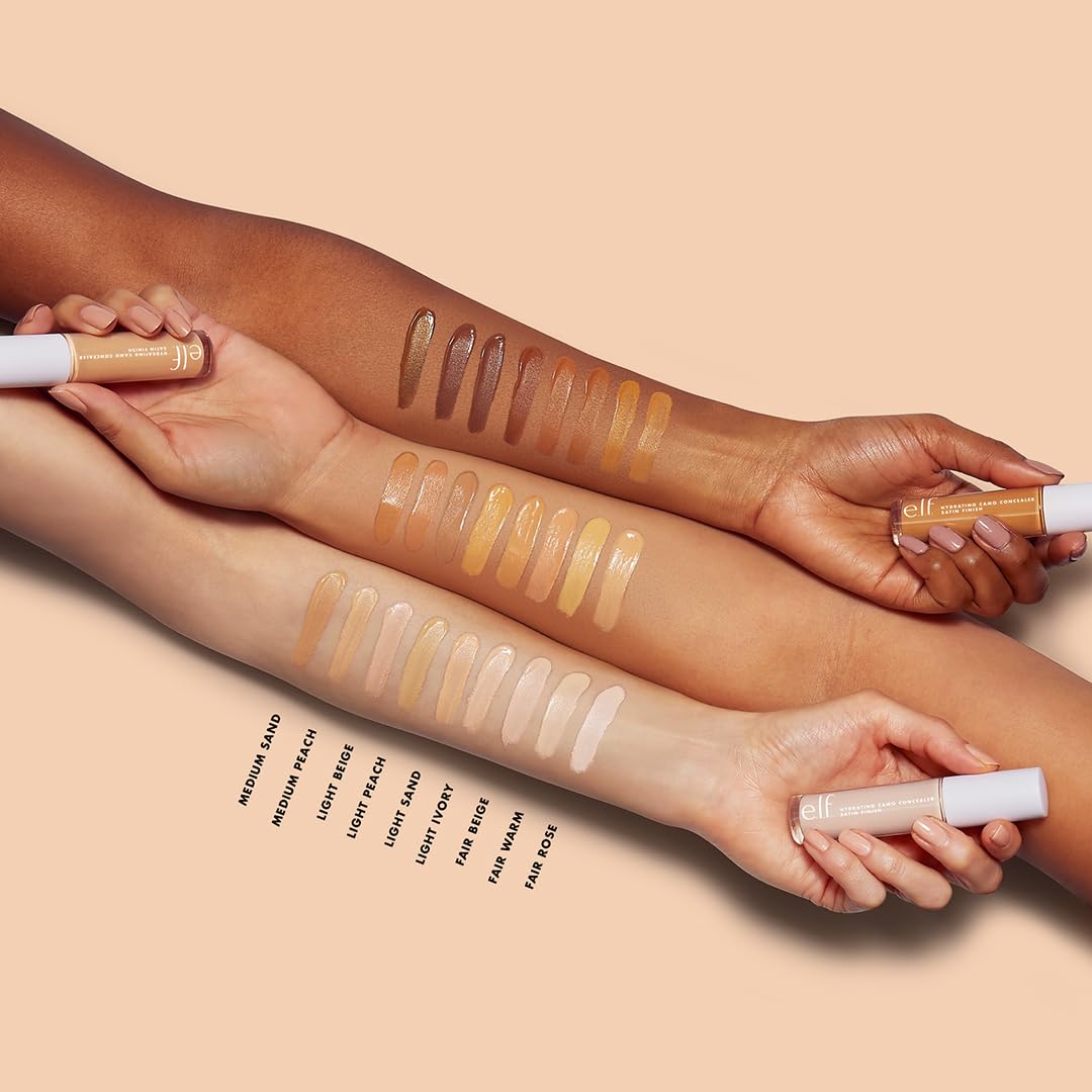 e.l.f. Hydrating Camo Concealer, Satin Finish, Conceals, Corrects & Highlights, Fair Warm, 0.203 Fl Oz (6mL) Halalzen