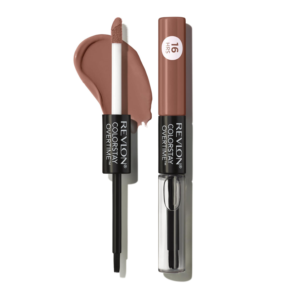 Revlon Liquid Lipstick with Clear Lip Gloss, ColorStay Overtime Lipcolor, Dual Ended with Vitamin E, 370 Everlasting Rum, 0.07 Fl Oz