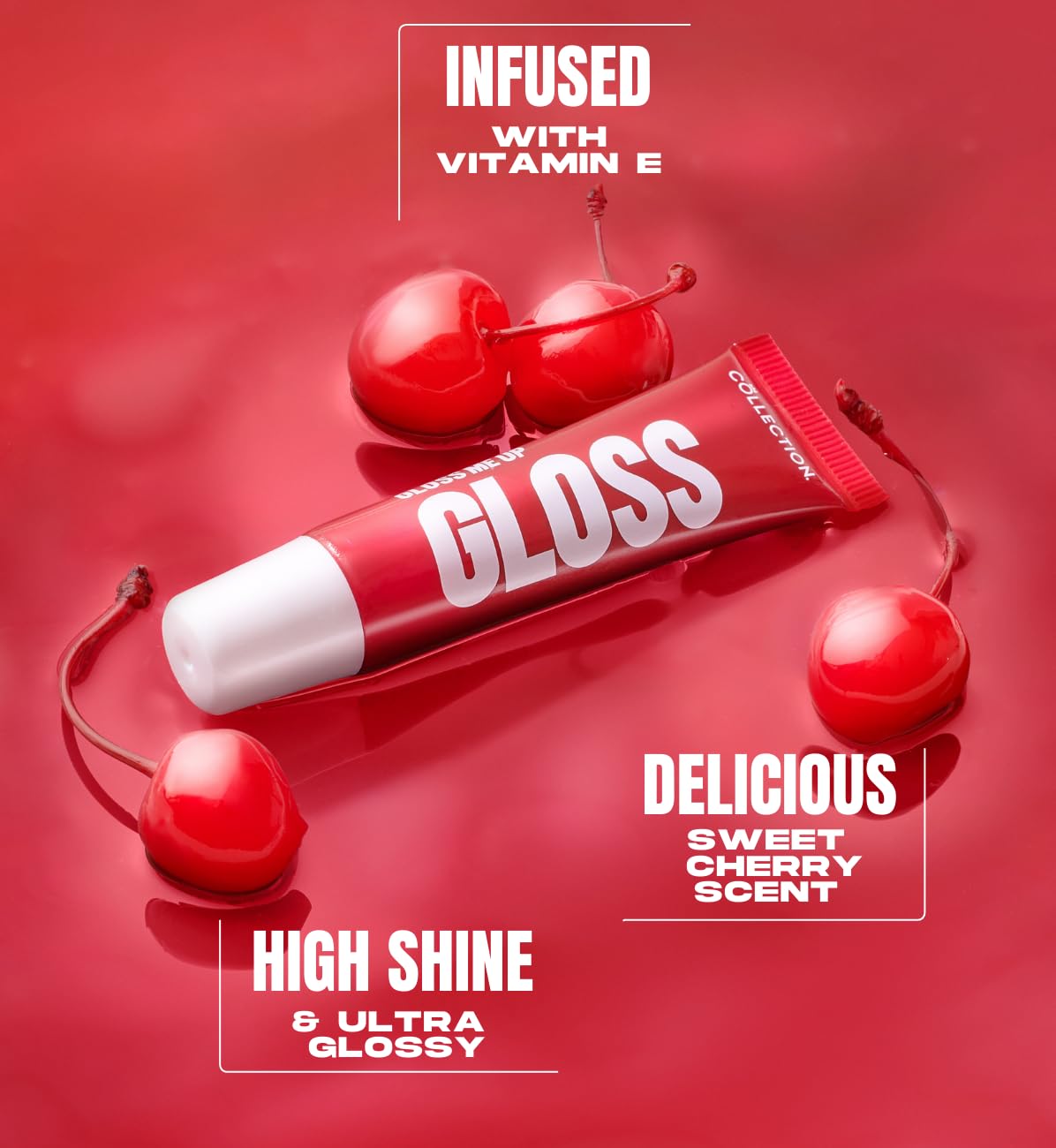 Collection Cosmetics Plumping, High-Shine, Non-Sticky, Plump Me Up Scented Lip Gloss, 10ml, Clear, Peppermint Halalzen
