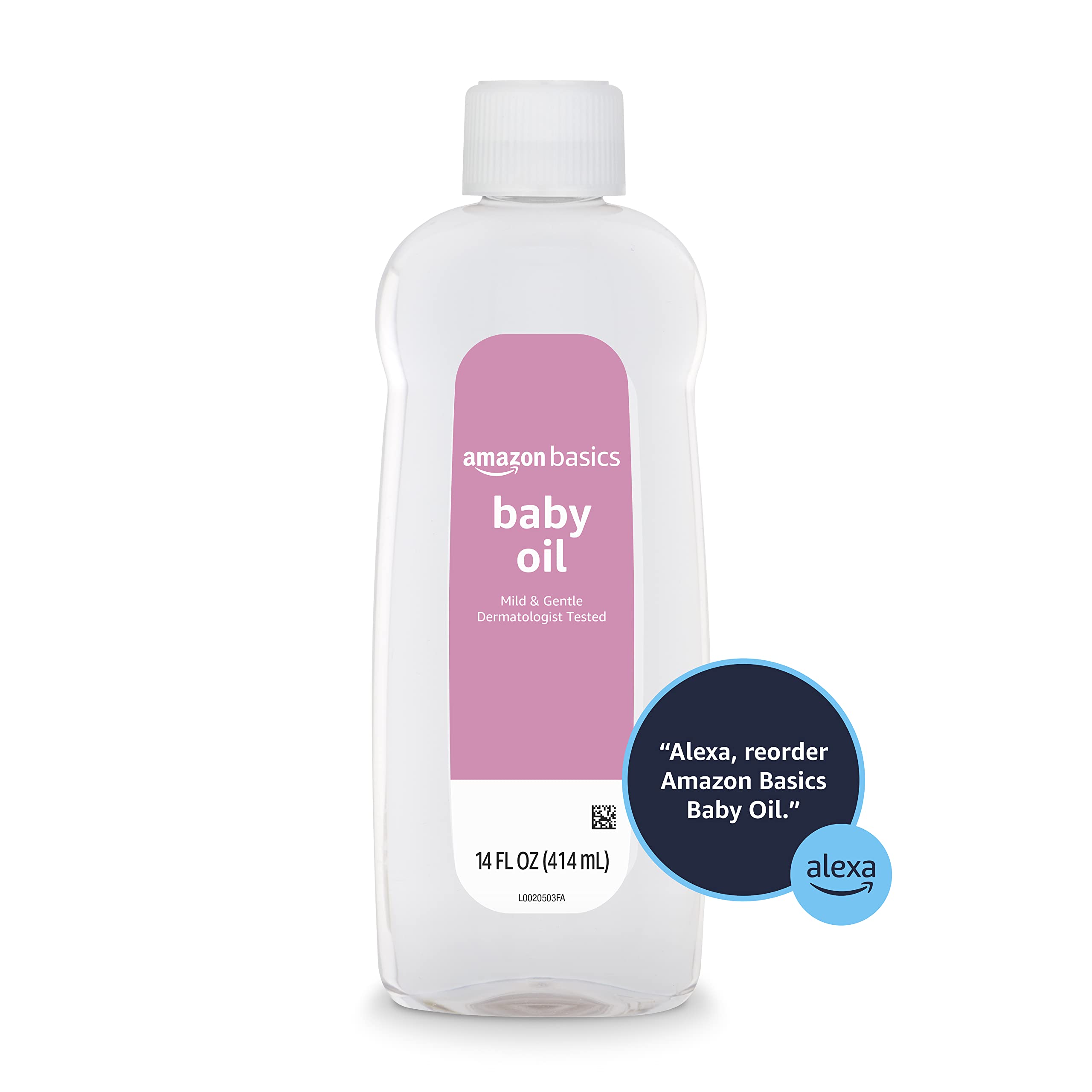 Amazon Basics Baby Oil, Mild & Gentle, Dermatologist Tested, Prevents Moisture Loss, Dry Skin Relief, 14 fl oz, 4-Pack (Previously Solimo) Halalzen