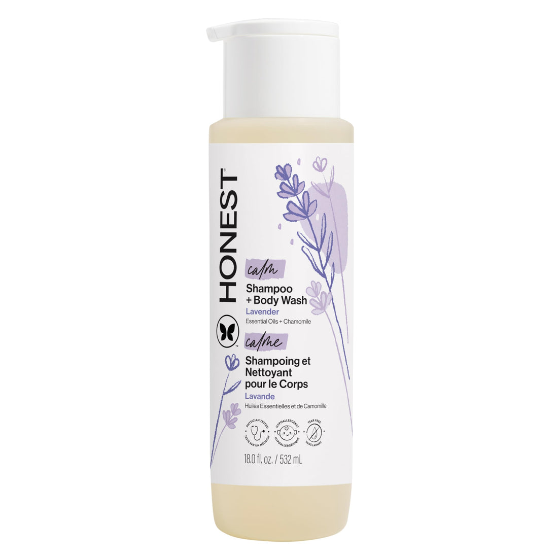 The Honest Company 2-in-1 Cleansing Shampoo Body Wash Gentle for Baby, Naturally Derived, Tear-free, Hypoallergenic, Lavender Calm, 18 fl oz Halalzen