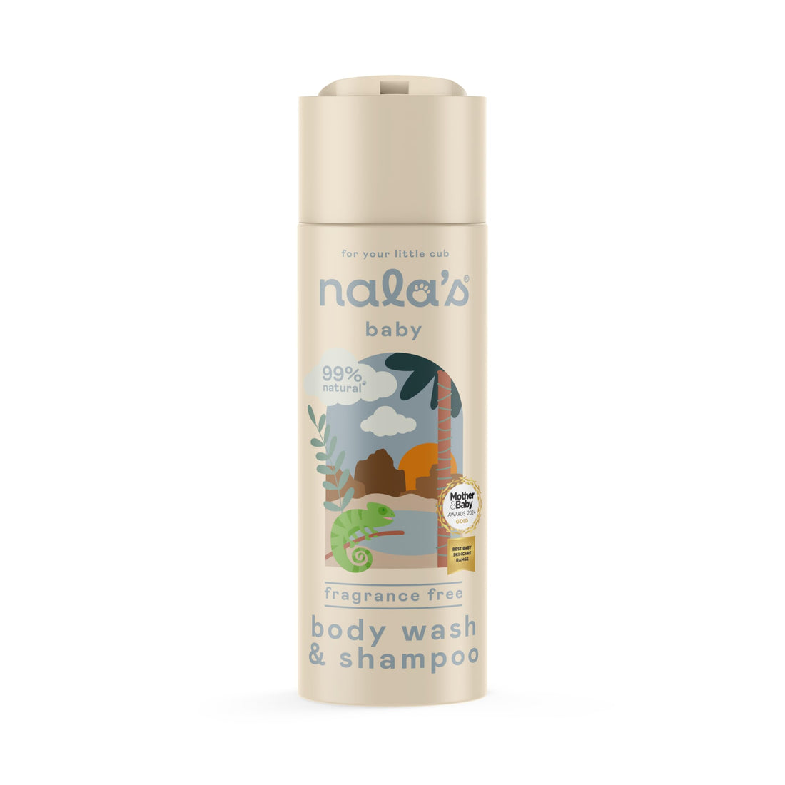 Nala's Baby Body Wash & Shampoo Fragrance-Free | 99% Natural | Dermatologically-tested and Paediatrician-approved | Tear-Free | Soothing Oat | Vegan | 200ml | Nalas Baby