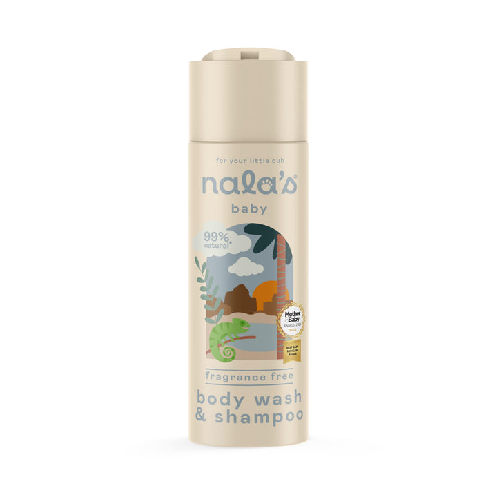 Nala's Baby Body Wash & Shampoo Fragrance-Free | 99% Natural | Dermatologically-tested and Paediatrician-approved | Tear-Free | Soothing Oat | Vegan | 200ml | Nalas Baby