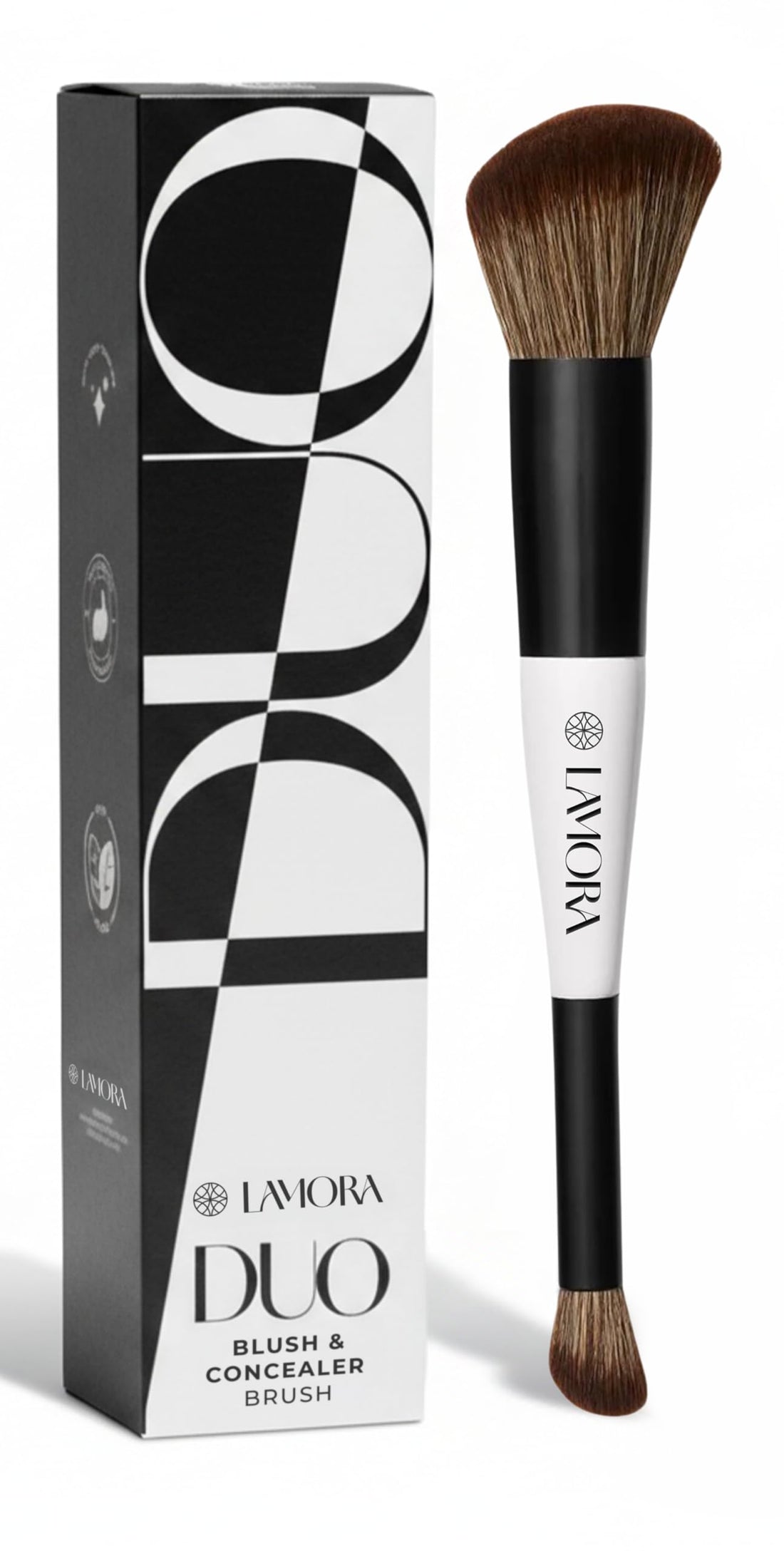 LAMORA Concealer Makeup Brush Under Eye - Angled Flat Top Kabuki Nose Contour Brush - Ideal for Concealing Blending Setting Buffing with Powder Liquid Cream Cosmetic - Small Makeup Foundation Brush Halalzen