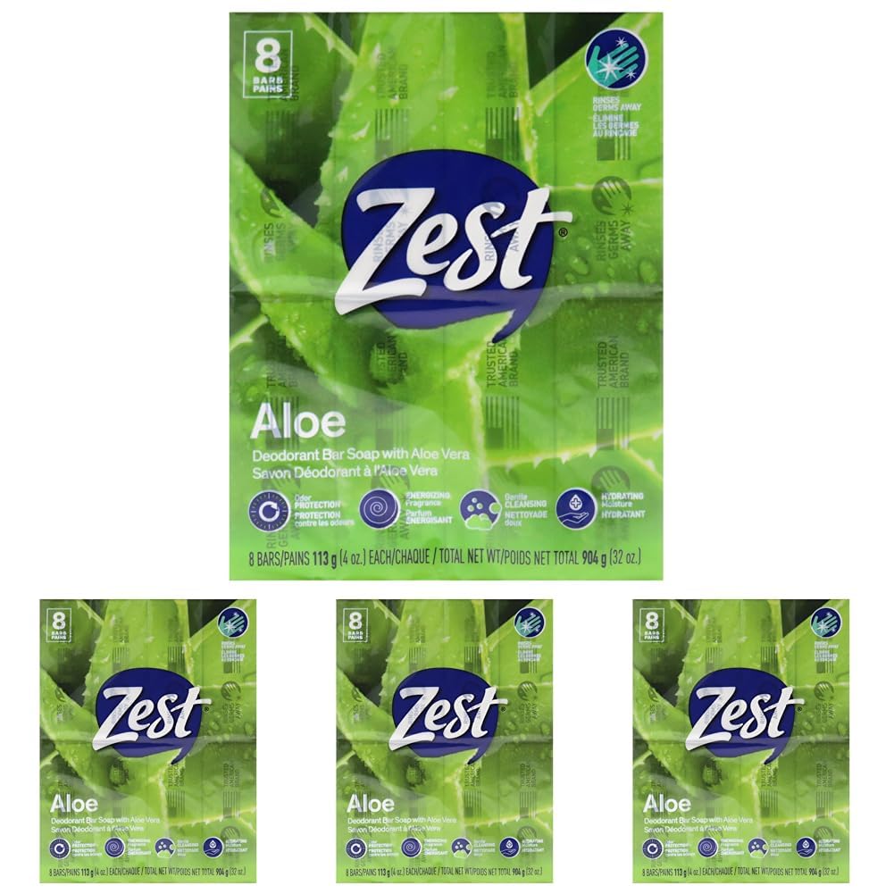 Zest Bar Soap - 8 Bars - Enriched With Cocoa Butter And Shea for Ultra Moisturizing Cleansing - Leaves Your Body Feeling Silky Smooth And Deeply Moisturized