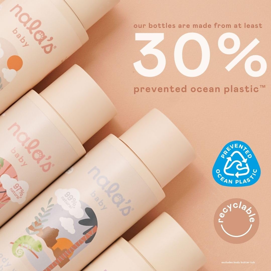 Nala's Baby Body Wash & Shampoo Fragrance-Free | 99% Natural | Dermatologically-tested and Paediatrician-approved | Tear-Free | Soothing Oat | Vegan | 200ml | Nalas Baby