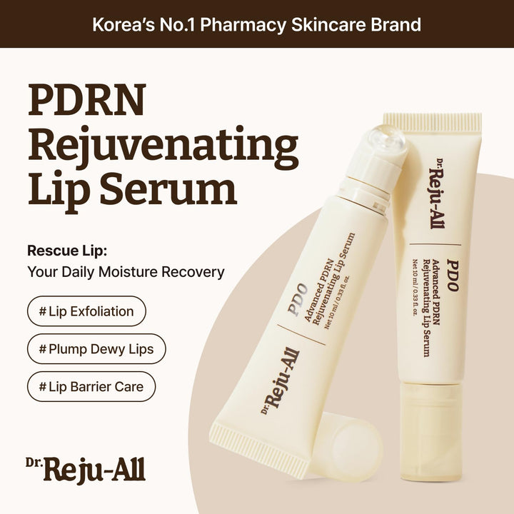 Dr.Reju-All Advanced PDRN Rejuvenating Lip Serum – Hydrating Lip Balm with Lipozip PDRN for Glowy, Dewy Lips – Gentle Exfoliating & Smoothing Lip Moisturizer – Hibiscus & Lactic Acid – 0.3 Fl Oz Halalzen