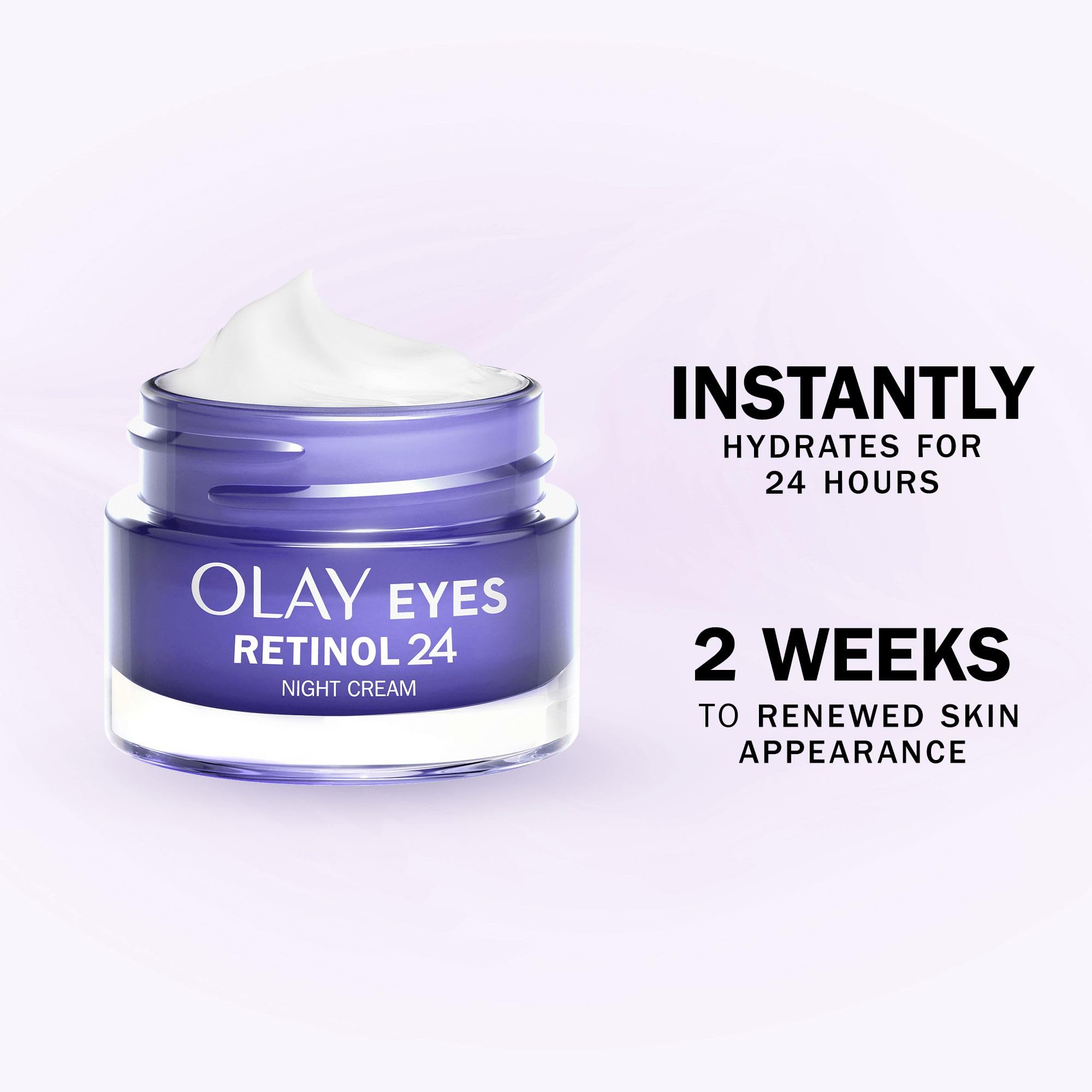 Olay Retinol 24 Night Cream Face Moisturiser - Anti-Aging Skincare with Antioxidant Vitamin E, Overnight Face Cream that Smooths, Renews, and Hydrates, 50ml