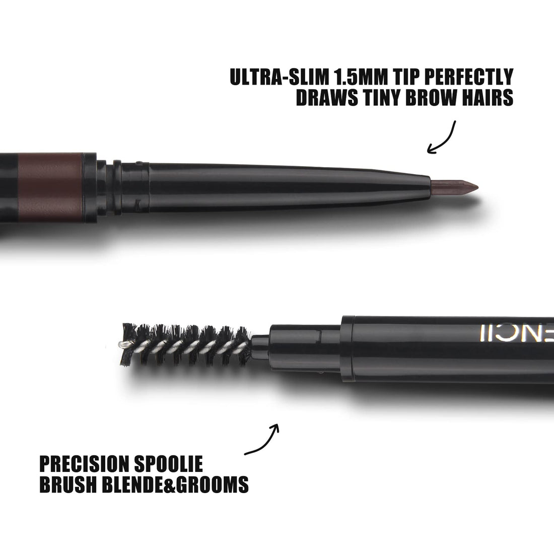 Eyebrow Pencil Natural Look,Black Eyebrow Pencil Easy To Use,Brow Pencil Long-Lasting,Waterproof Precise Application,Vegan & Cruelty-Free 0.08g (103#Dark Brown)