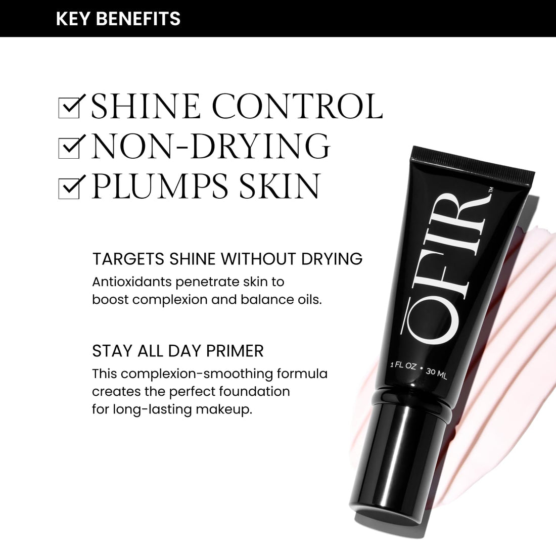 OFIR Skin Prep Dewy Primer Serum | Hybrid Makeup Skincare for Radiant Skin Prep | Wrinkle Reducing Hydrating Face Primer | Vegan, Cruelty-Free, Talc-Free Formula | Glow Finish | 1 FL OZ Tube Halalzen