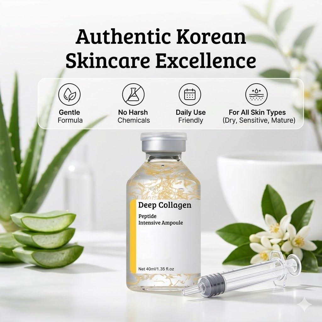 Silk Peptide Intensive Lifting Ampoule | Anti-Aging Serum for Face with Collagen & Peptide Complex | Skin Tightening & Firming for Women | Korean Skincare | Facial Hydration & Brightening | 40ml