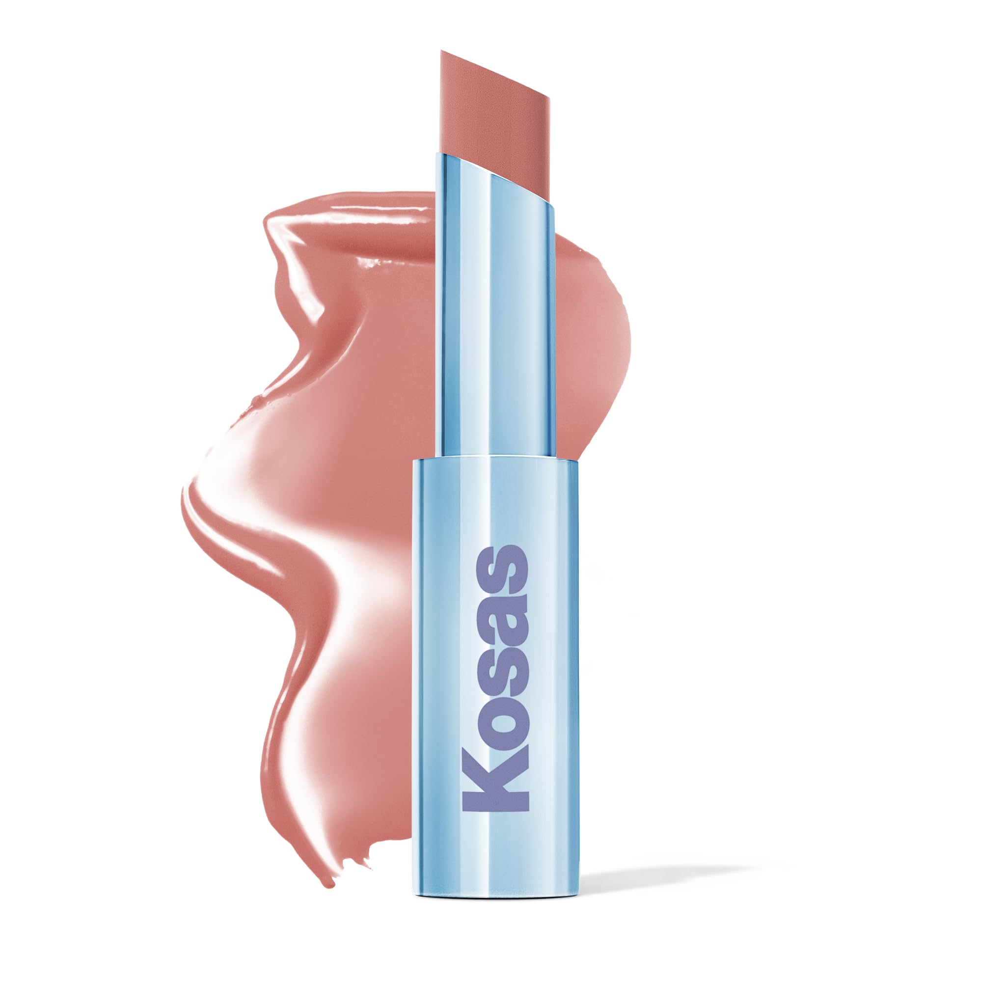 Kosas Wet Stick Moisturizing Shiny Sheer Lipstick with Ceramides, Hyaluronic acid, Peptides and Mango Butter - Soothes, Softens, and Moisturizes Lips – Heatwave