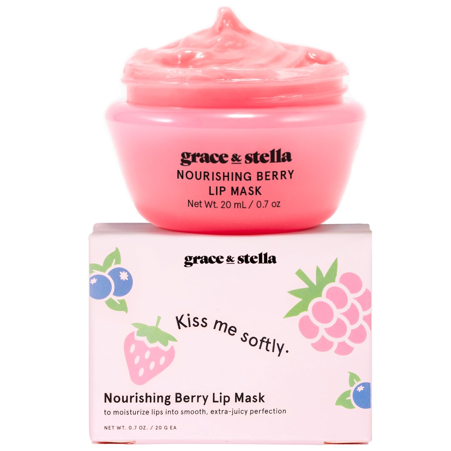 Award Winning Nourishing Berry Lip Mask - Lip Balm For Very Dry Lips - Lip Moisturizer Overnight & Lip Treatment & Lip Sleeping Mask - Vegan Cruelty-Free Lip Care Products by grace and stella Halalzen