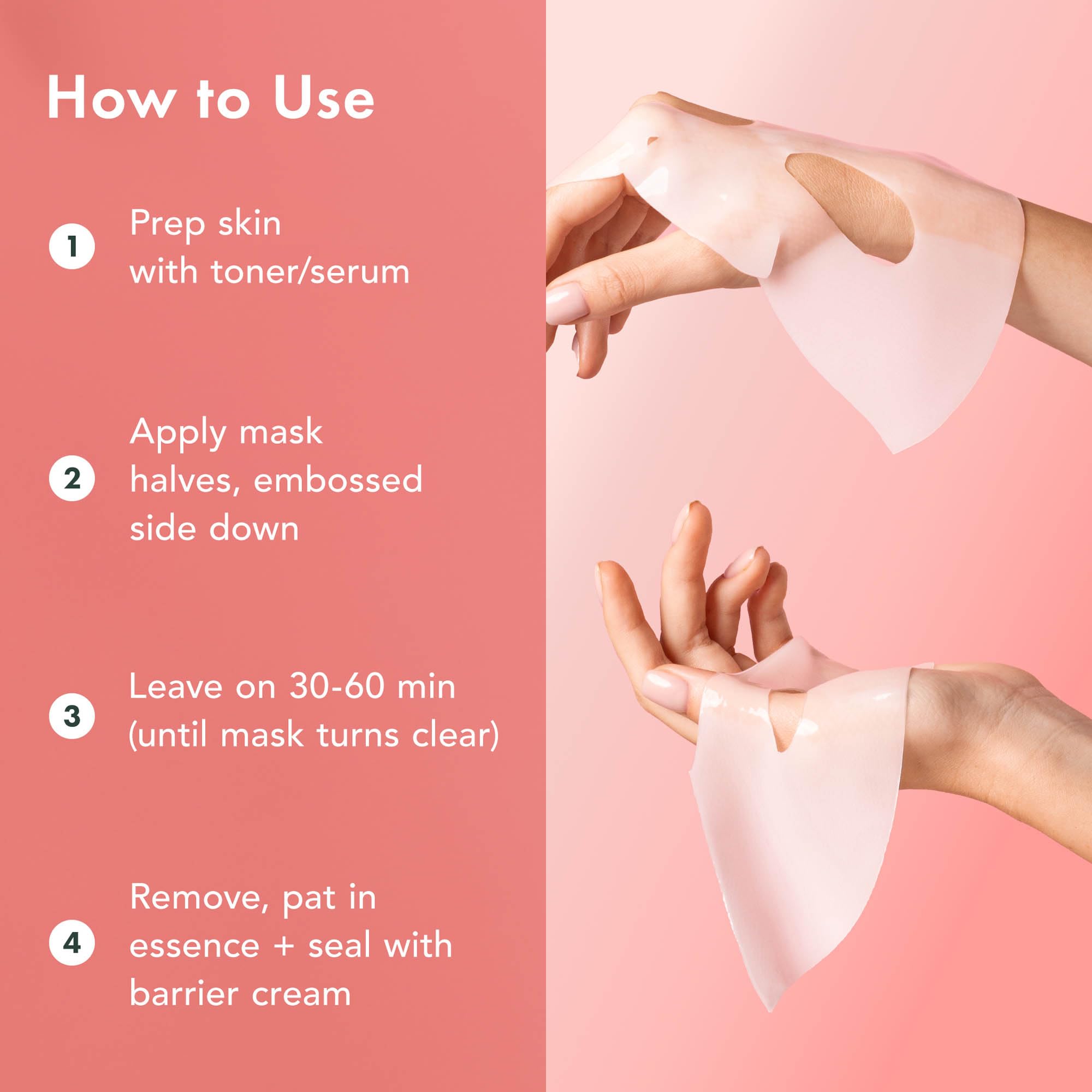 Rael Beauty Collagen + PDRN Face Masks - Korean Skincare for Glass Skin, Smoothing, Salmon PDRN & Hydrolyzed Collagen & Hyaluronic Acid, Anti-Slip Grip, Fragrance & PEGs & Cruelty Free (4 Sheets)