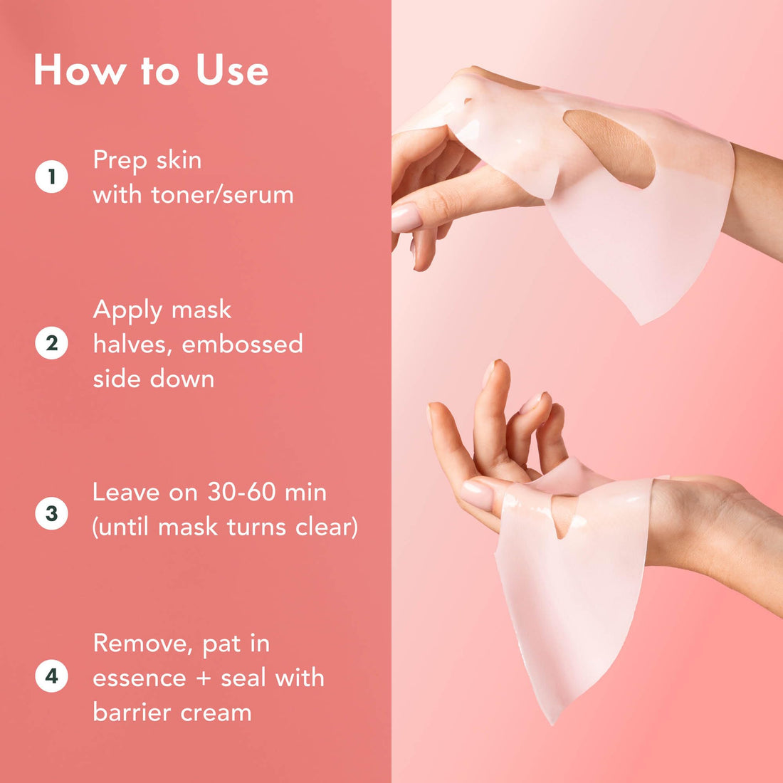 Rael Beauty Collagen + PDRN Face Masks - Korean Skincare for Glass Skin, Smoothing, Salmon PDRN & Hydrolyzed Collagen & Hyaluronic Acid, Anti-Slip Grip, Fragrance & PEGs & Cruelty Free (4 Sheets)