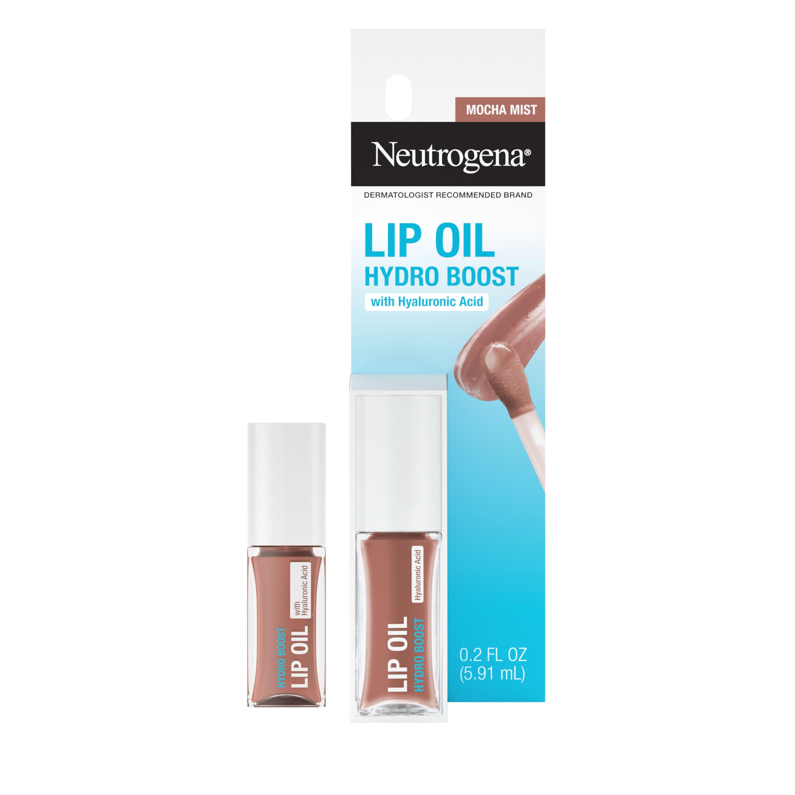 Neutrogena Hydro Boost Tinted Lip Oil with Hyaluronic Acid, Hydrating and Nourishing Lip Oil for Fuller Looking Lips, Light Pink, .2 fl. Oz Halalzen