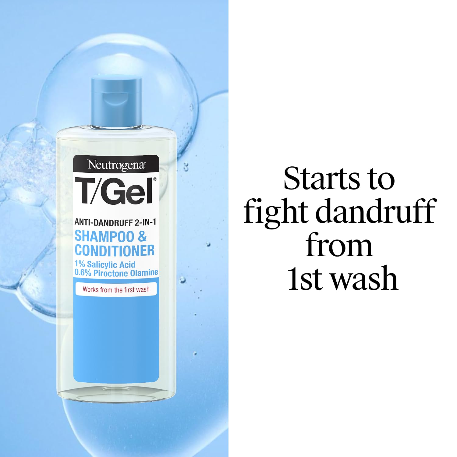 Neutrogena T/Gel 2 in 1 Anti-Dandruff Shampoo and Conditioner (1x 250ml), Shampoo and Conditioner to Help Fight Dandruff From First Wash, Haircare for Soft, Shiny Healthy-Looking Hair and Scalp Halalzen
