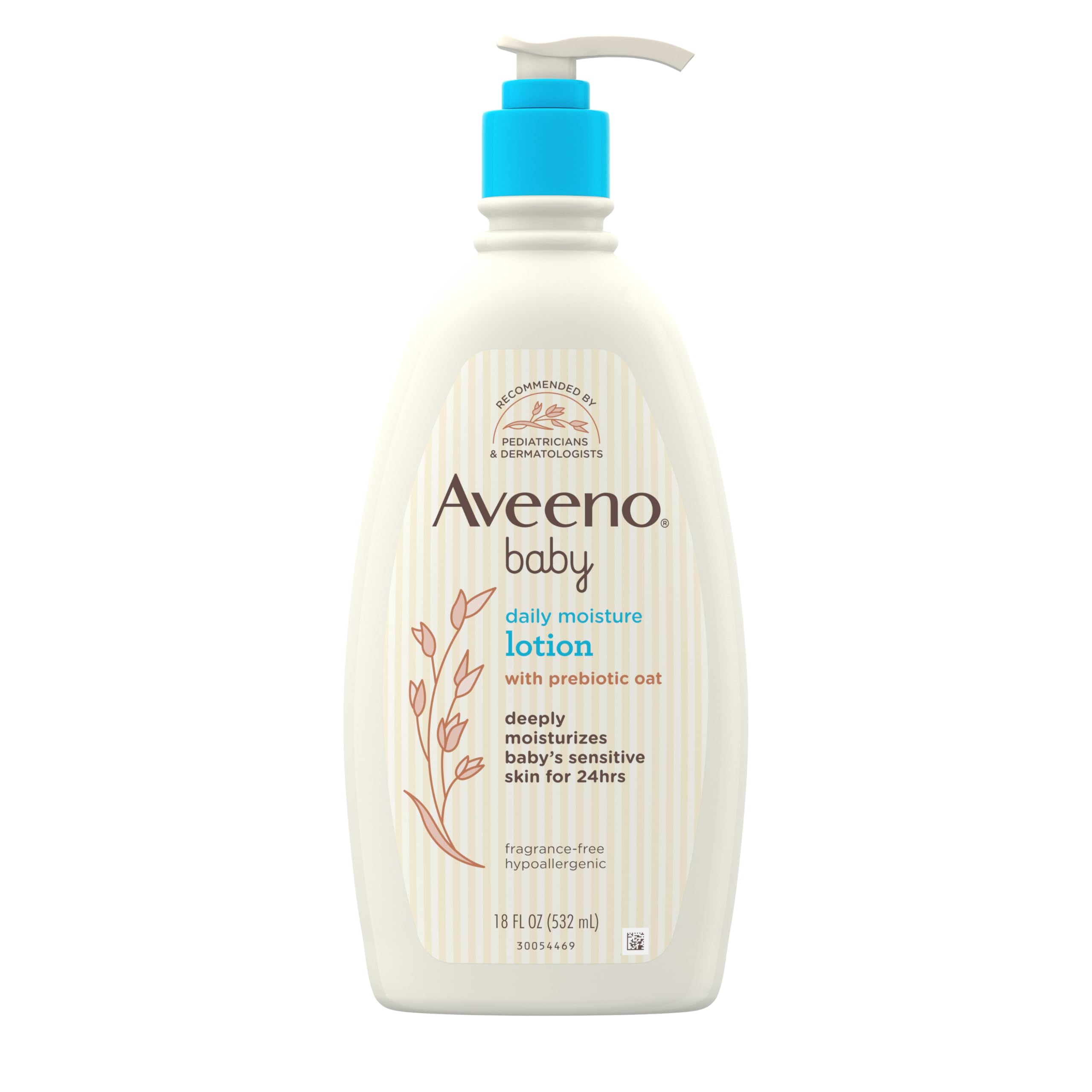Aveeno Baby Daily Moisture Body Lotion for Sensitive Skin, Hypoallergenic Moisturizing Baby Lotion with Nourishing Oatmeal to Deeply Moisturize Baby's Skin, Fragrance-Free, 18 fl. oz Halalzen