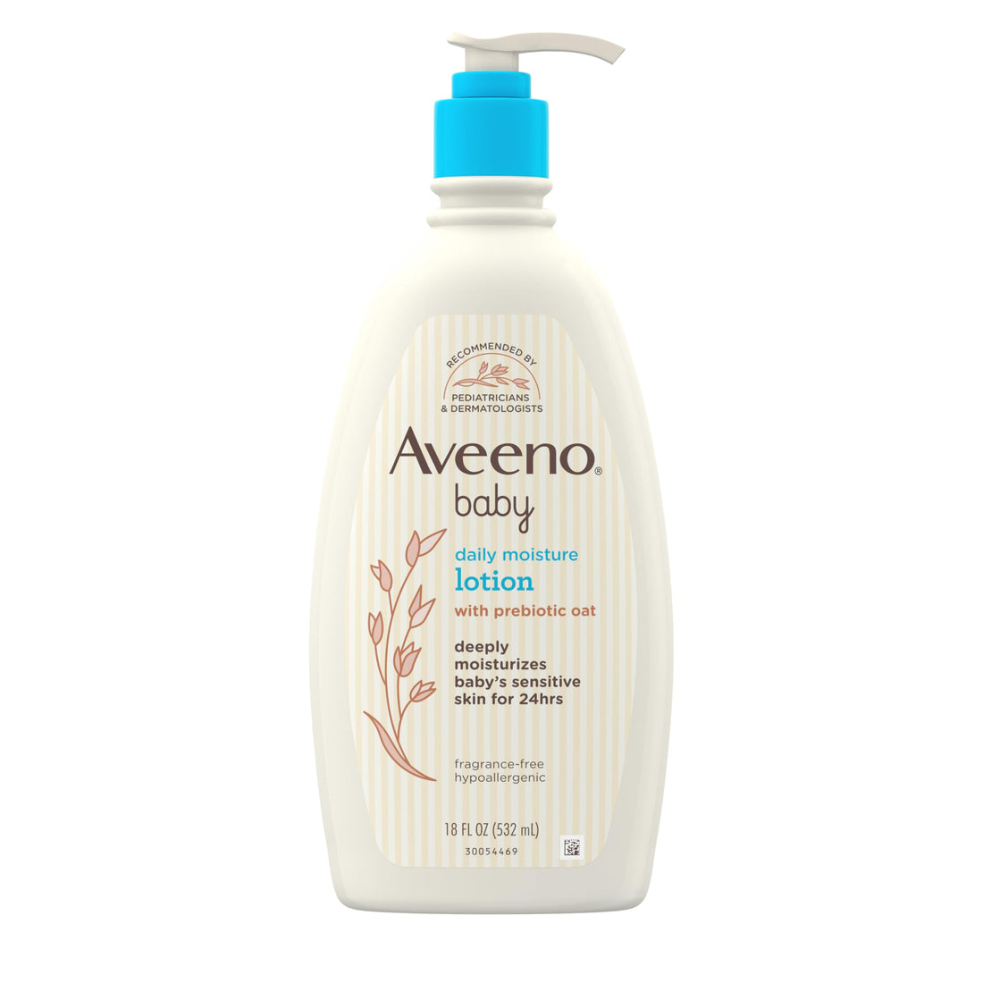 Aveeno Baby Daily Moisture Body Lotion for Sensitive Skin, Hypoallergenic Moisturizing Baby Lotion with Nourishing Oatmeal to Deeply Moisturize Baby's Skin, Fragrance-Free, 18 fl. oz Halalzen