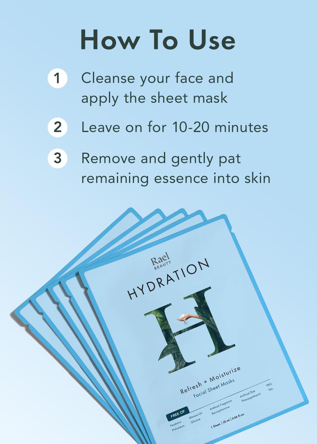 Rael Beauty Collagen + PDRN Face Masks - Korean Skincare for Glass Skin, Smoothing, Salmon PDRN & Hydrolyzed Collagen & Hyaluronic Acid, Anti-Slip Grip, Fragrance & PEGs & Cruelty Free (4 Sheets)
