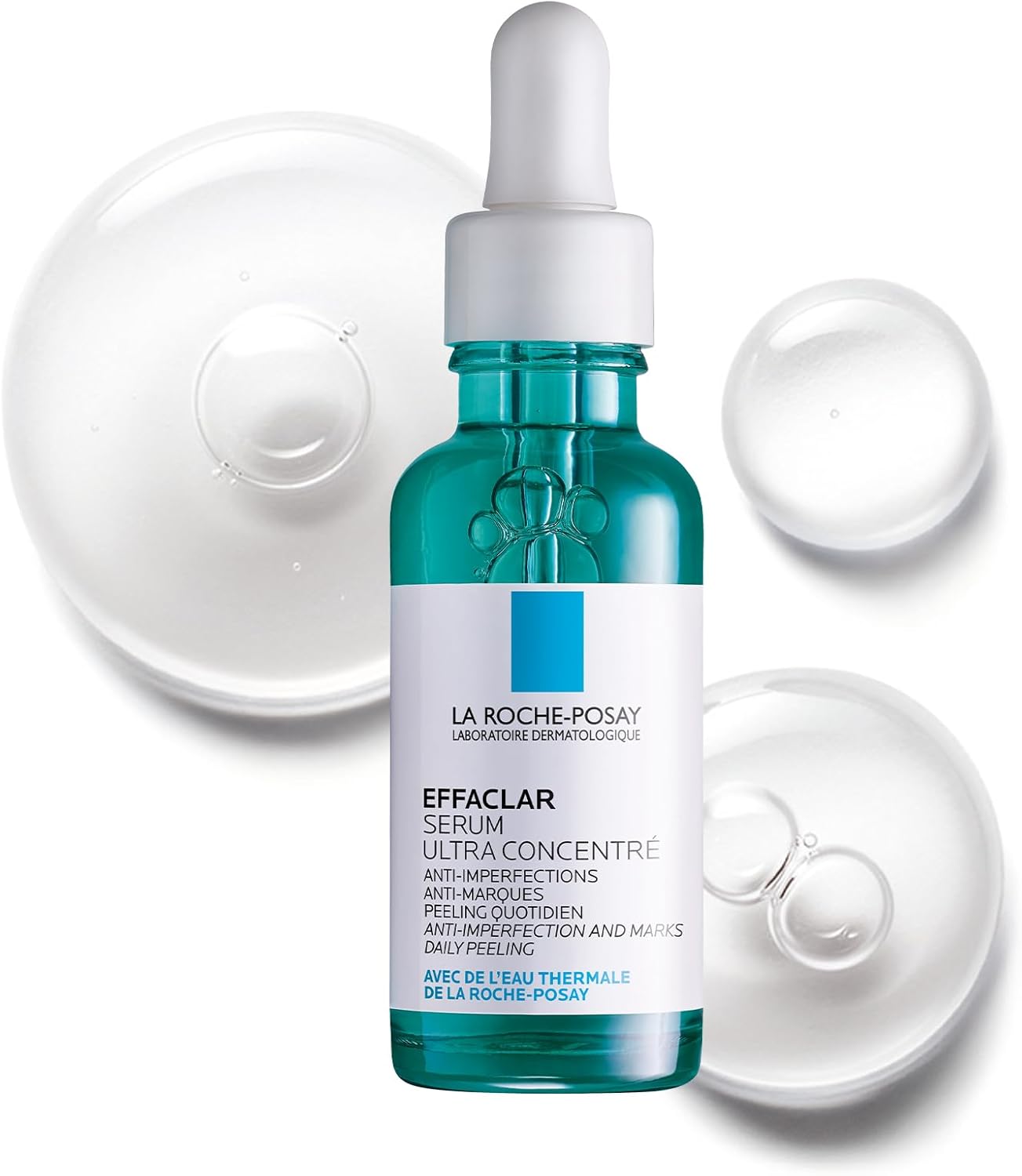 La Roche Posay Effaclar Anti-Aging Facial Serum with Salicylic Acid, Glycolic Acid & Niacinamide, Ultra Concentrated, Targeted Treatment for Blemishes, Fine Lines & Large Pores, 30ml