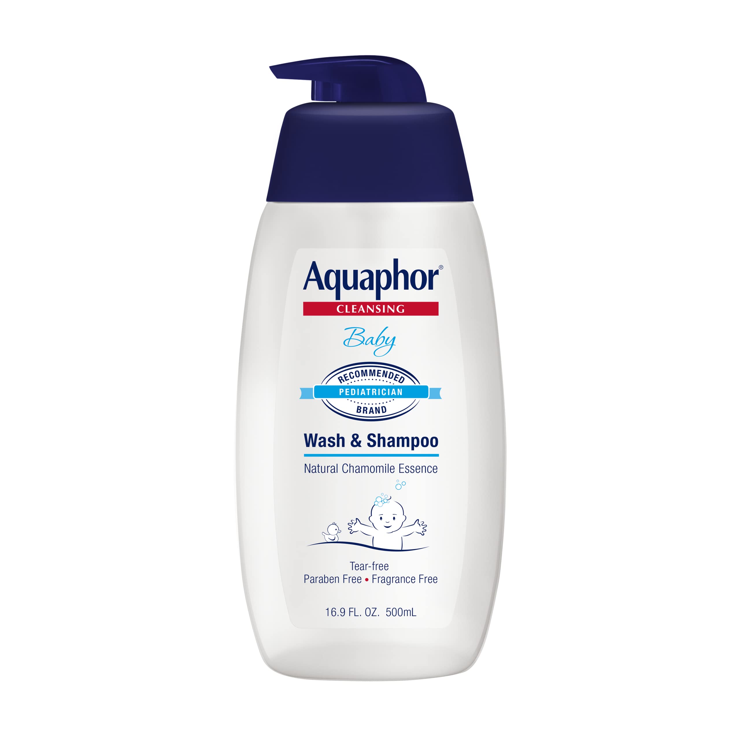 Aquaphor Baby Wash and Shampoo - Mild, Tear-free 2-in-1 Solution for Baby’s Sensitive Skin - 16.9 fl. oz. Pump Halalzen