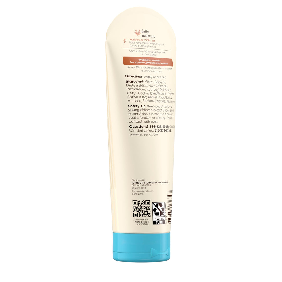 Aveeno Baby Daily Moisture Body Lotion for Sensitive Skin, Hypoallergenic Moisturizing Baby Lotion with Nourishing Oatmeal to Deeply Moisturize Baby's Skin, Fragrance-Free, 18 fl. oz Halalzen