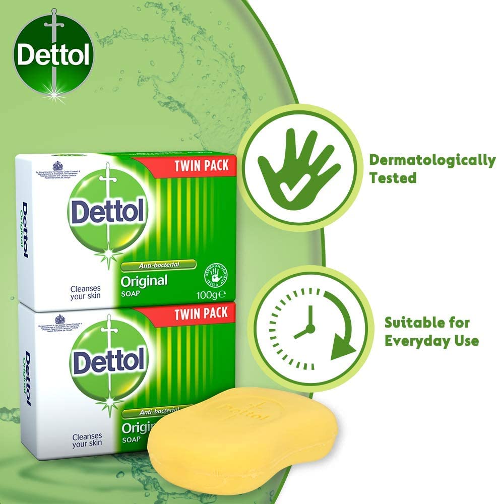 Dettol Antibacterial and Moisturings Bar Soap Original, Pack of 12 Halalzen